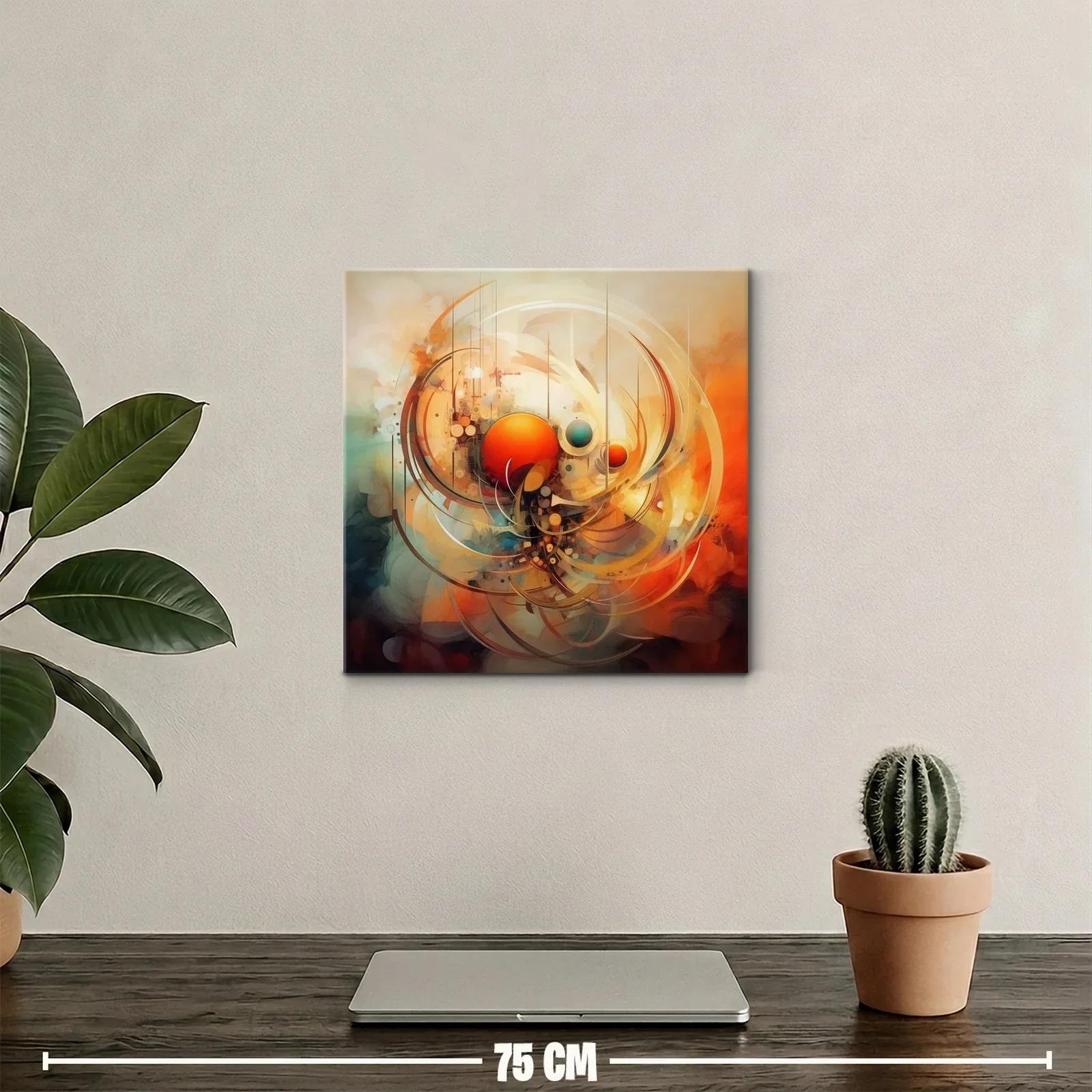 Composición abstracta con esferas cálidas y dinámicas — miniatura 2