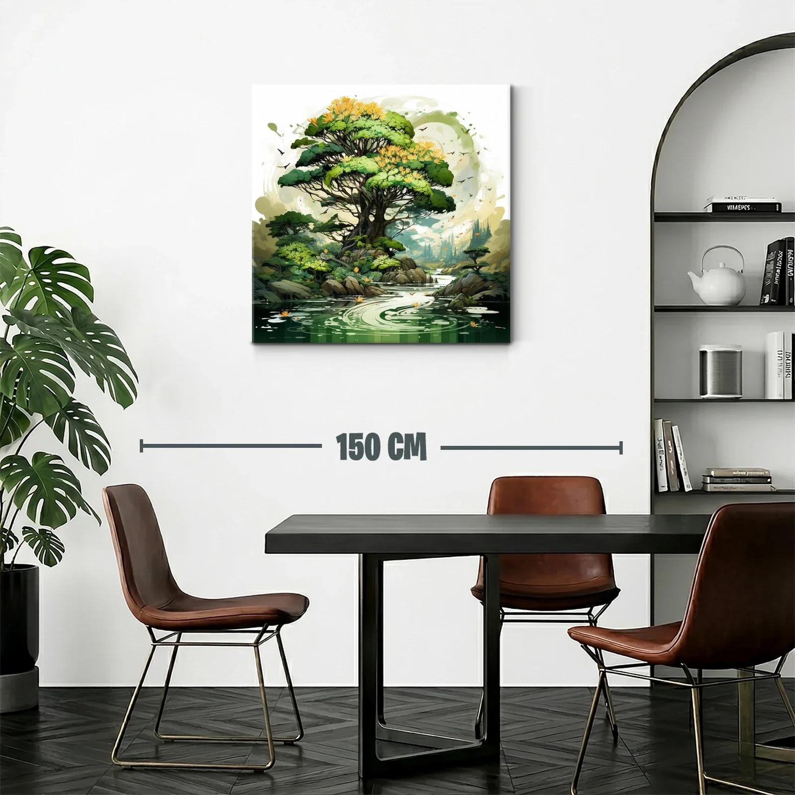 Paisaje natural con árbol frondoso y río sereno — miniatura 2