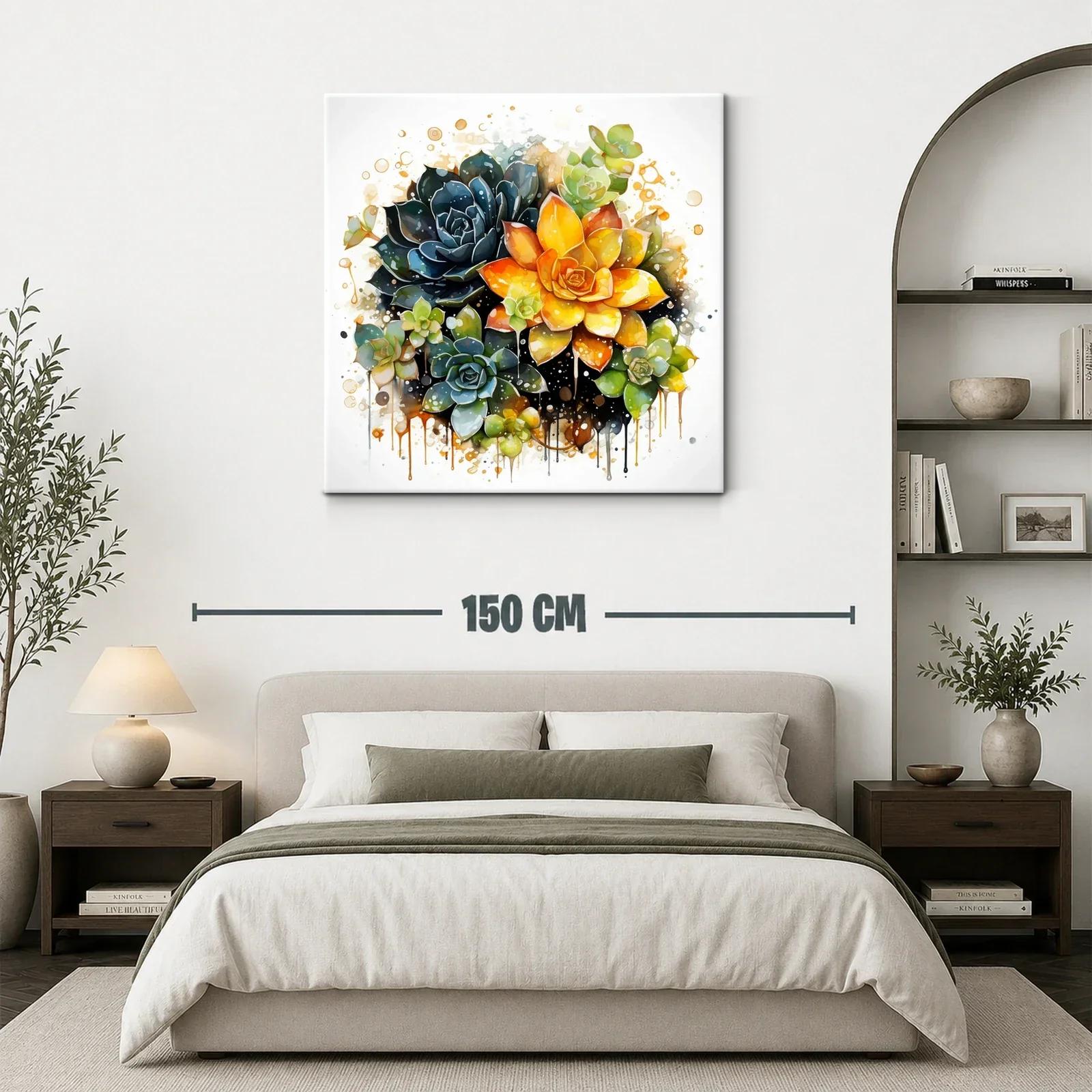 Exquisito cuadro de suculentas con tonos vibrantes y contrastes — miniatura 3