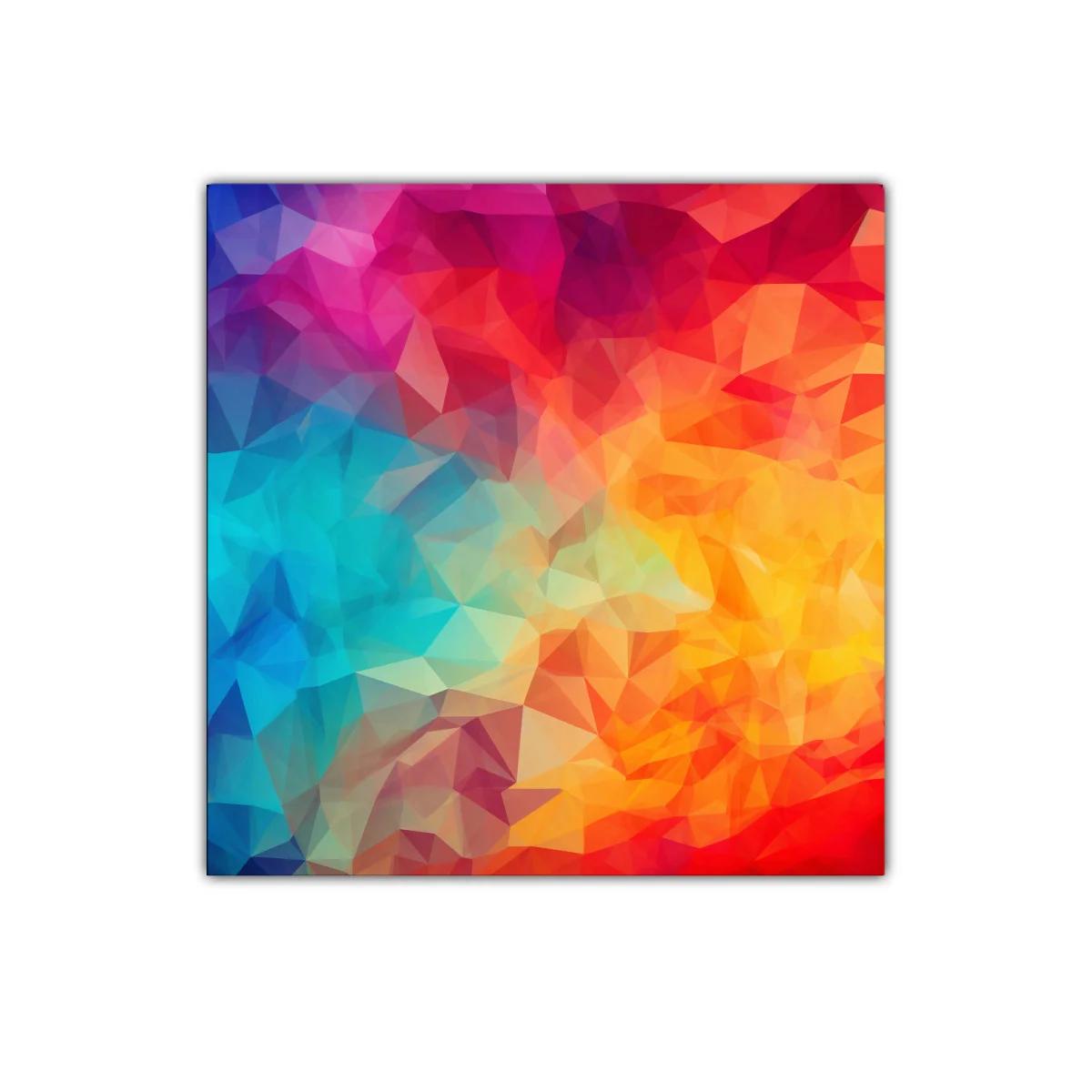 Cuadro Abstracto con Tonos Vivos y Geometría Dinámica