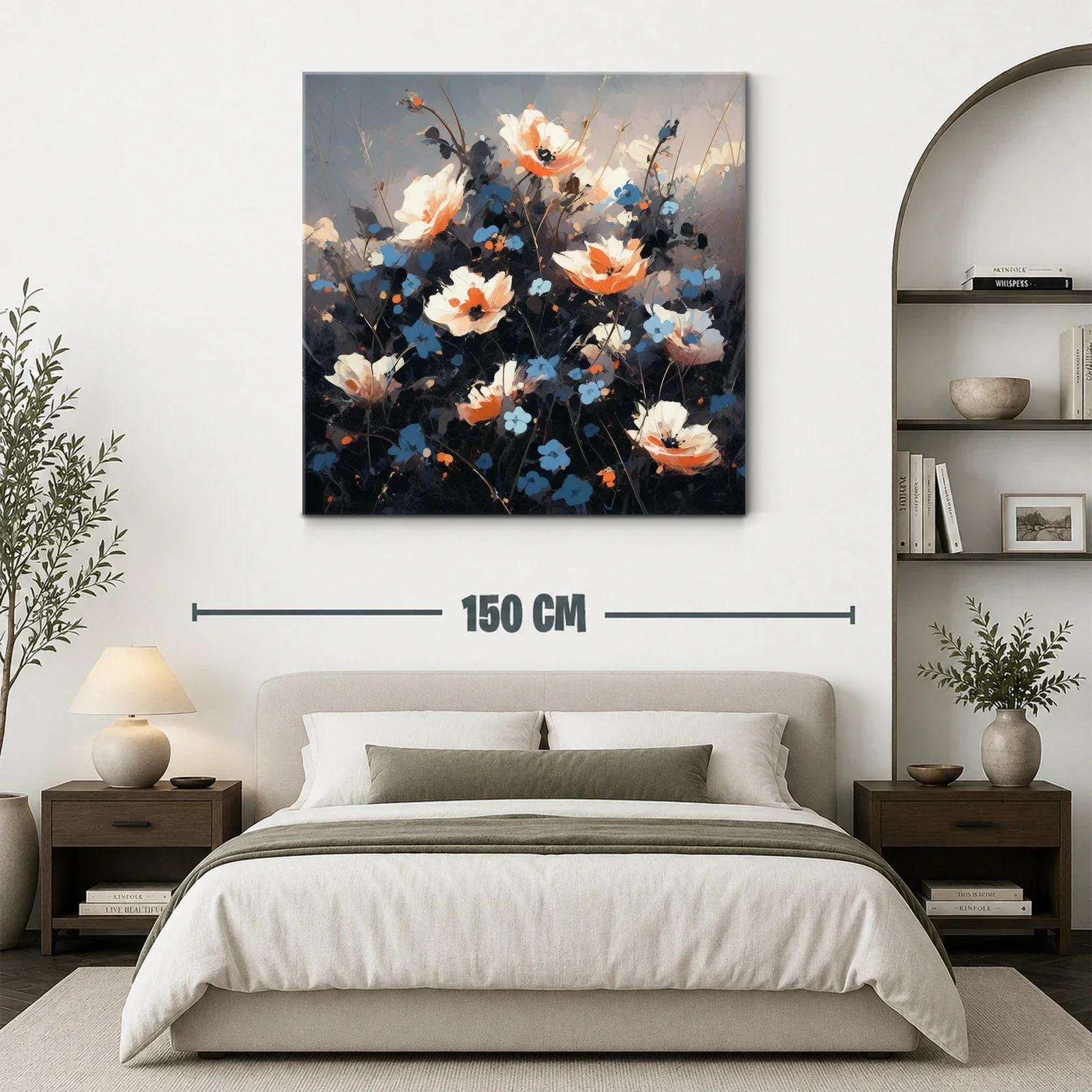 Ramo de flores en tonos azul y naranja vibrante — miniatura 3