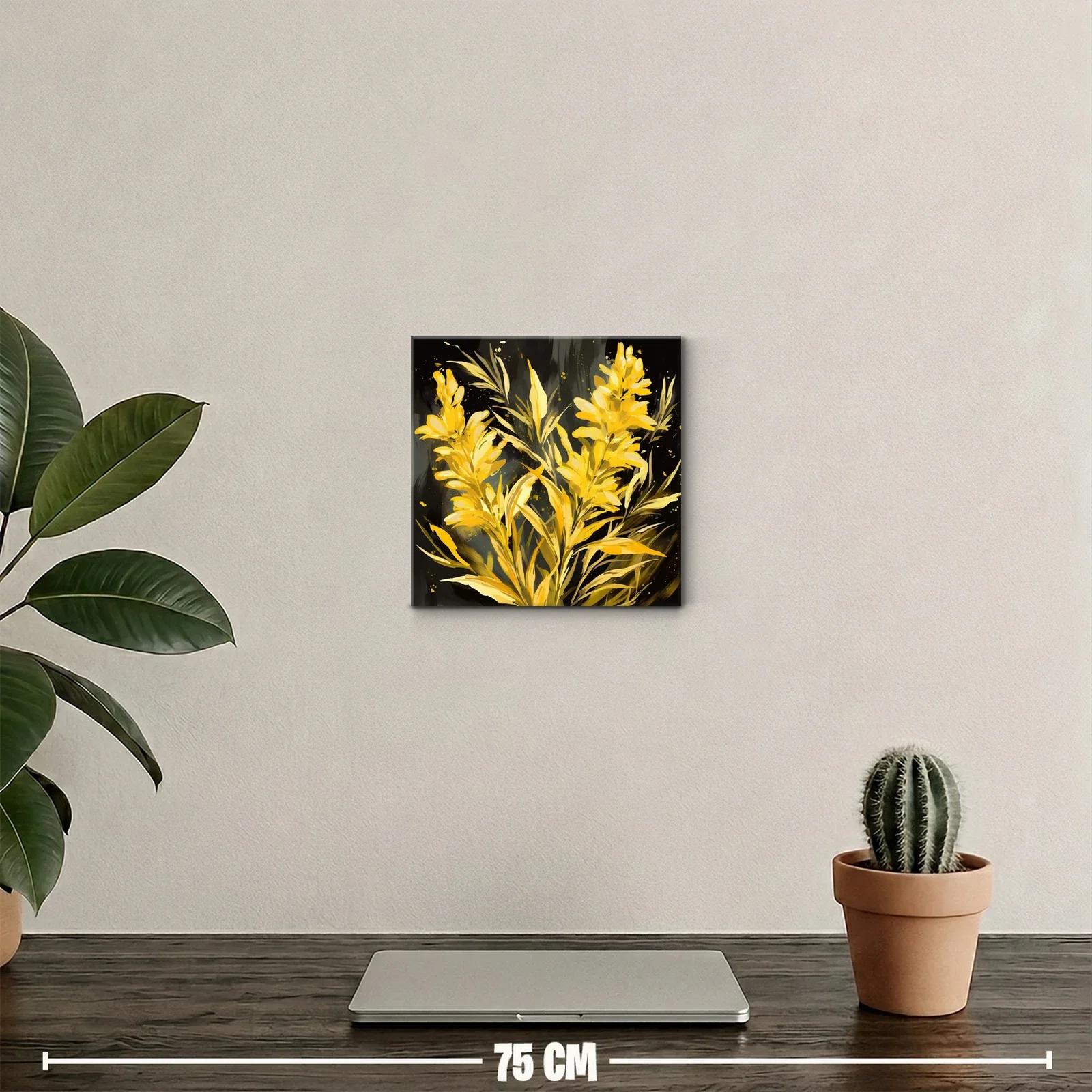 Flores doradas vibrantes sobre fondo oscuro elegante — miniatura 2