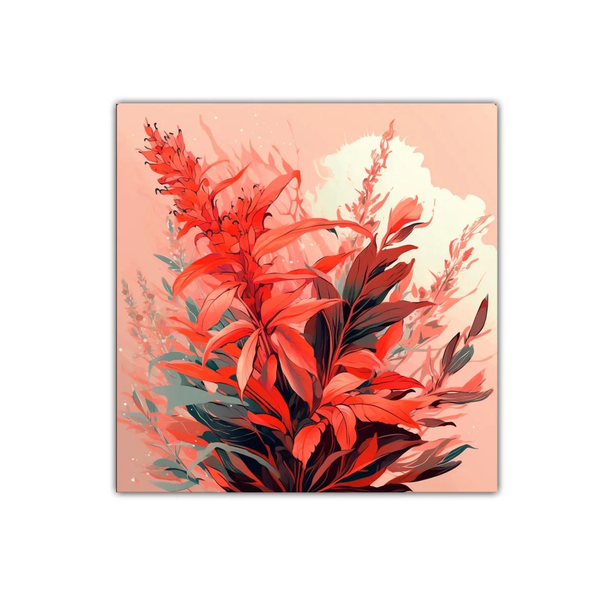 Cuadro decorativo con flor roja vibrante y fondo suave — imagen principal