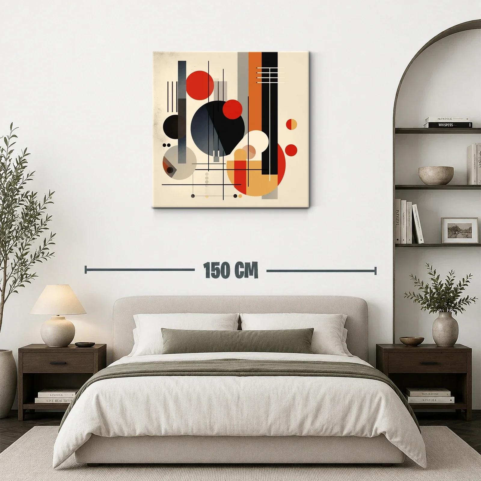 Composición abstracta con formas geométricas en tonos cálidos y negros — miniatura 3