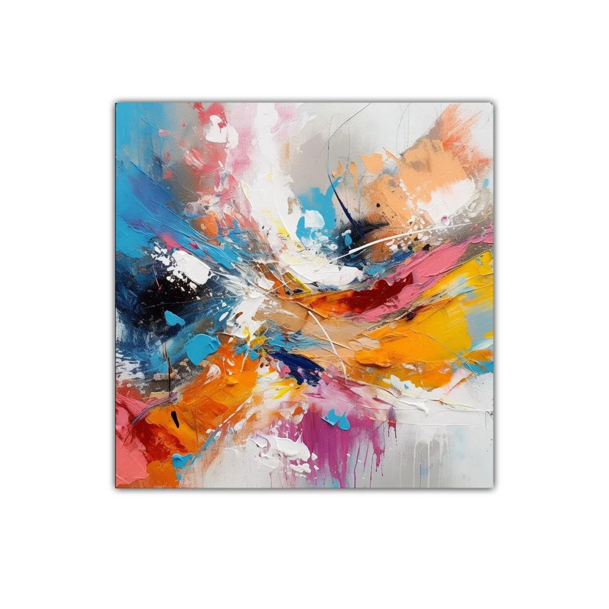 Cuadro abstracto con explosión vibrante de colores luminosos — miniatura 1