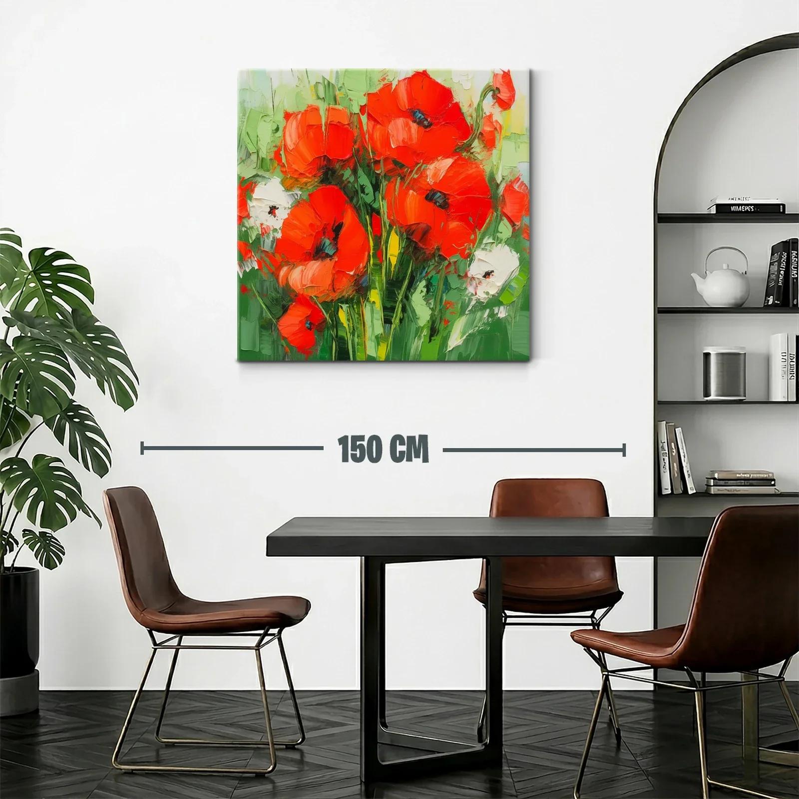 Estallido de amapolas rojas en jardín vibrante — miniatura 2