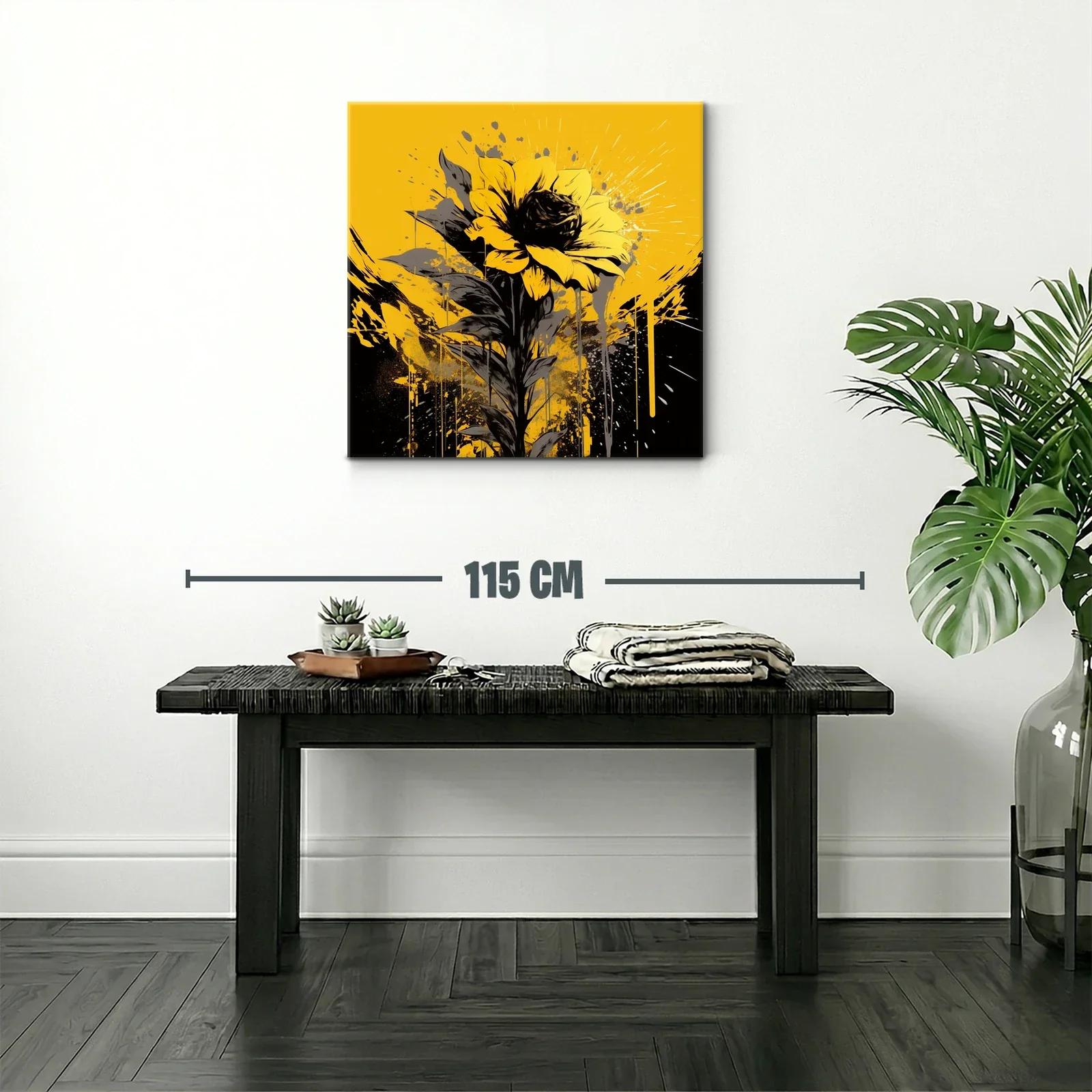 Girasol impactante con vibrante contraste en amarillo y negro — miniatura 2