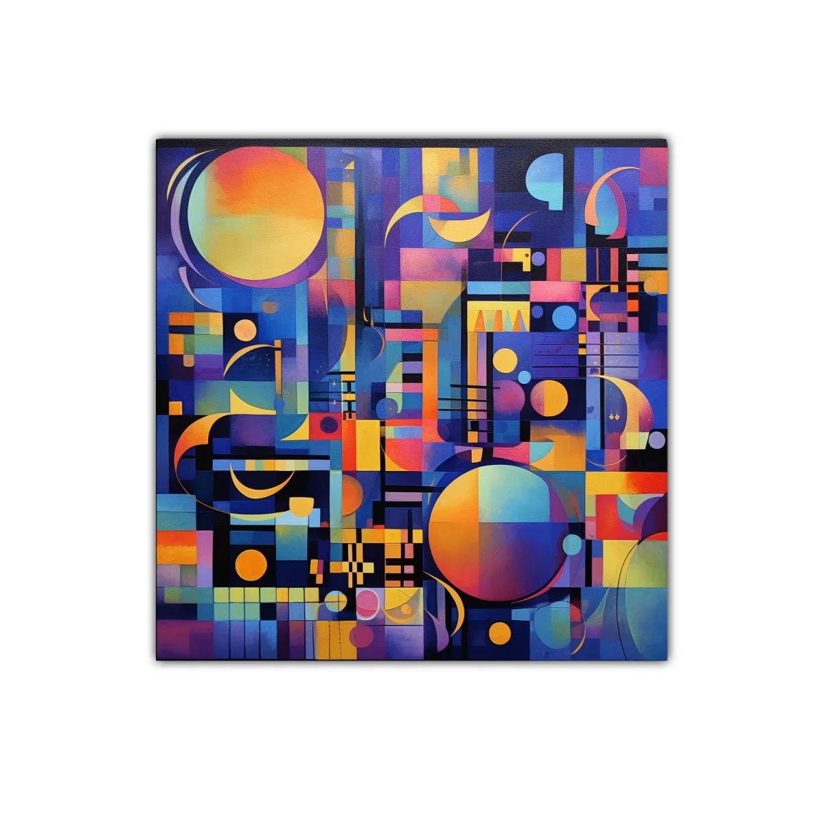 Cuadro abstracto con formas geométricas y colores vibrantes — imagen principal