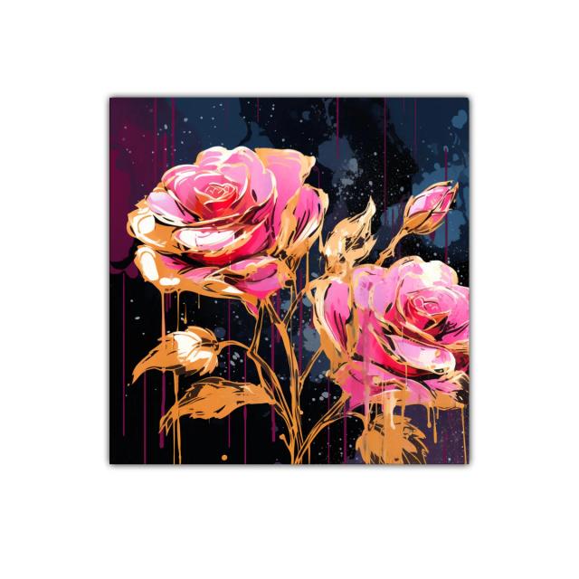 Rosas vibrantes en tonos dorados y rosas intensos