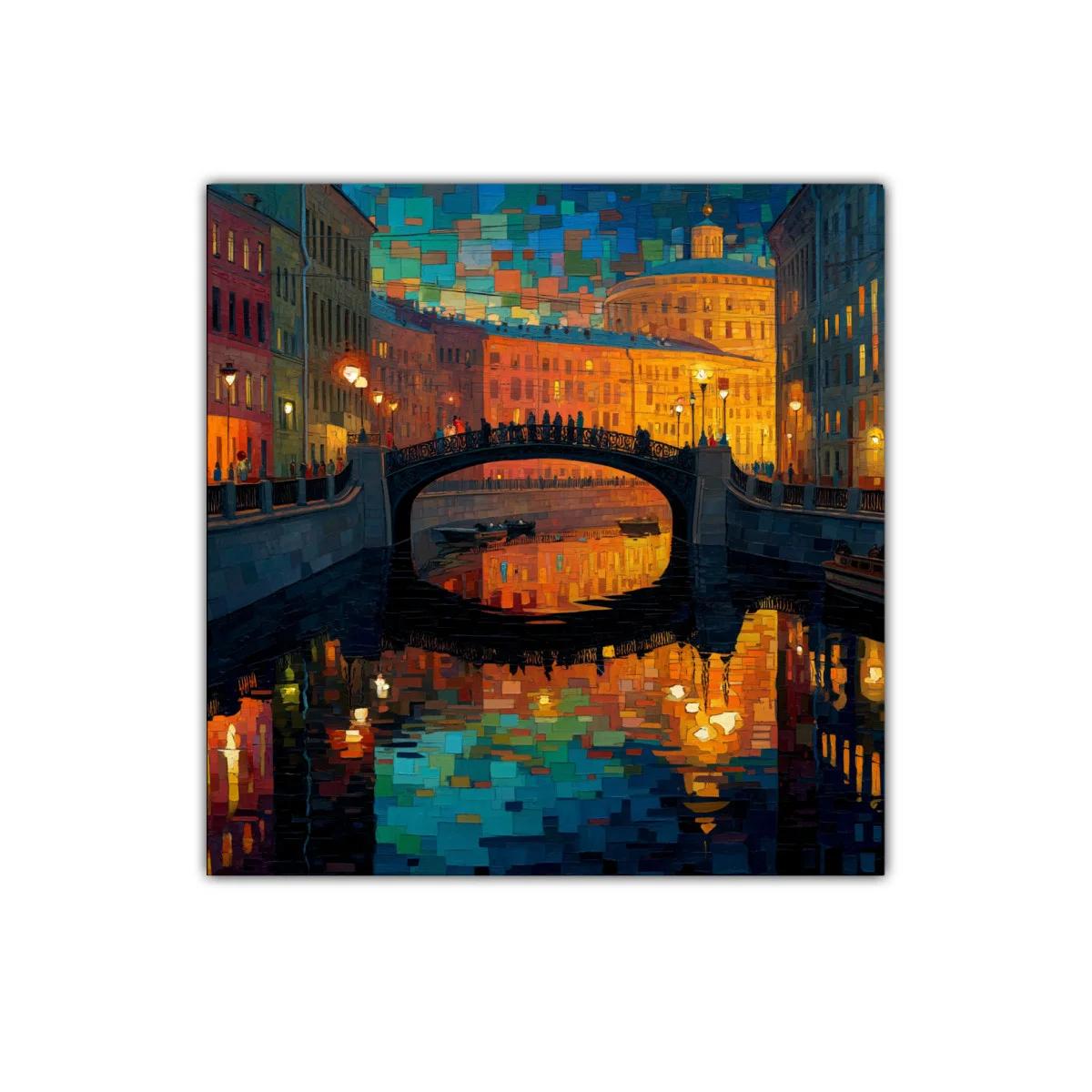 Encanto urbano reflejado en nocturna escena de ciudad — imagen principal