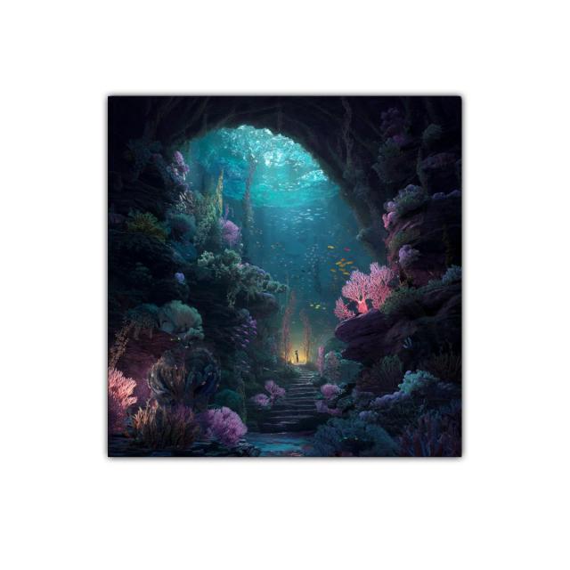 Misteriosa cueva submarina con vibrante vida marina