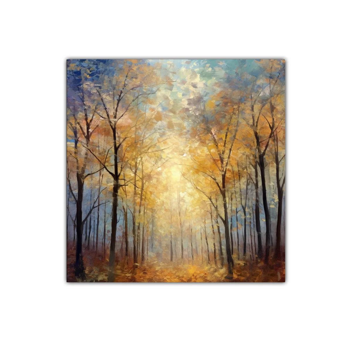 Bosque dorado iluminado con luz cálida de otoño — imagen principal