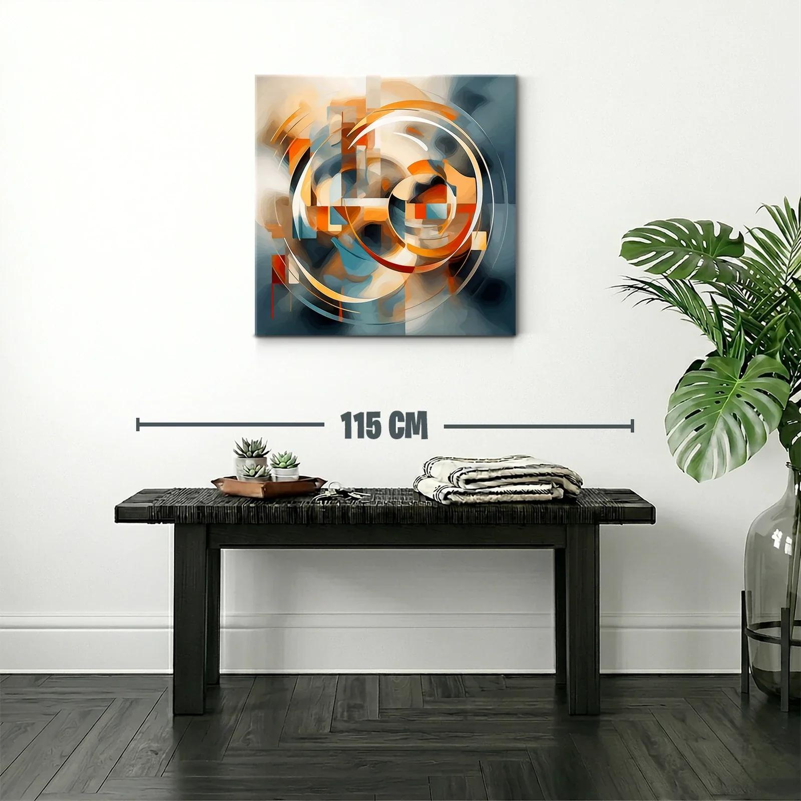 Composición abstracta con formas circulares y tonos cálidos — miniatura 2