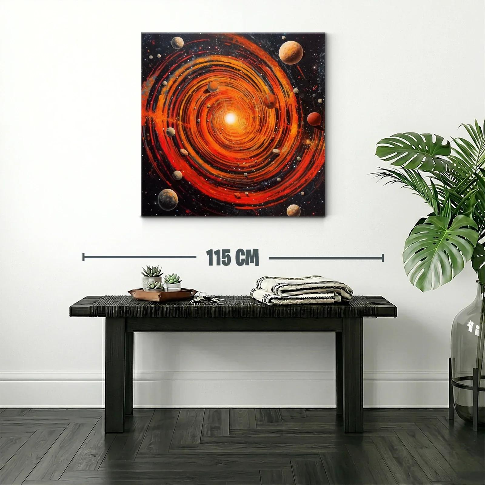 Cuadro cosmos en espiral con vibrantes tonos rojos y naranjas — miniatura 2