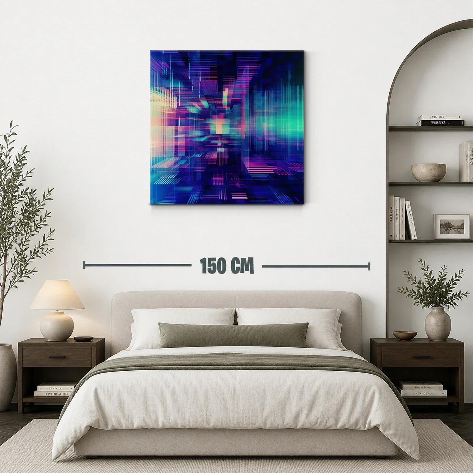 Composición abstracta de líneas y luces en tonos vibrantes — miniatura 3