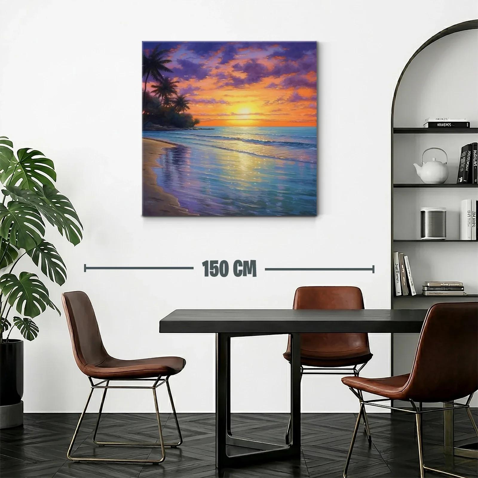 Atardecer tropical con palmeras y reflejos marinos — miniatura 2