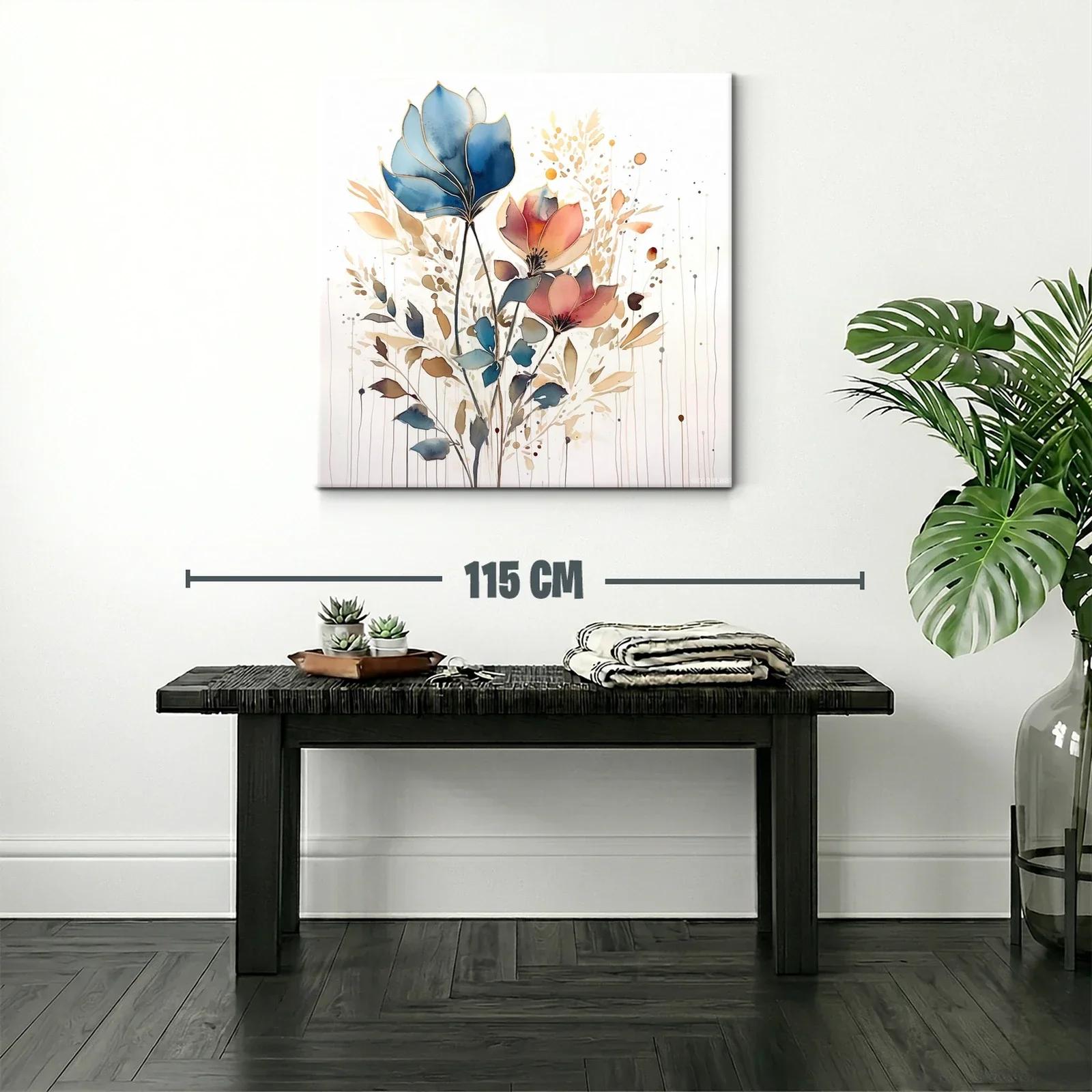 Composición floral en tonos azules y cálidos pastel — miniatura 2