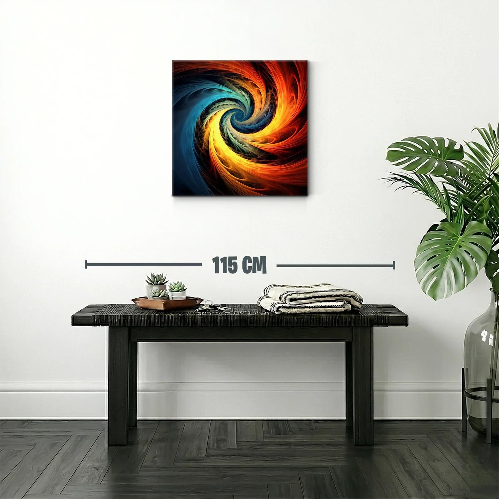Cuadro abstracto espiral en cálidos tonos fusionados — miniatura 2