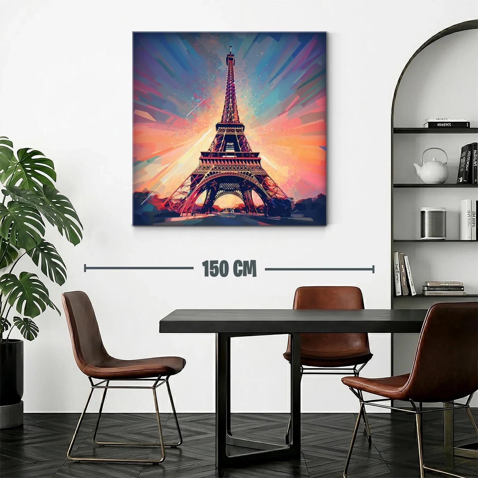 Cuadro Torre Eiffel con vibrantes tonos y luz cálida — miniatura 2