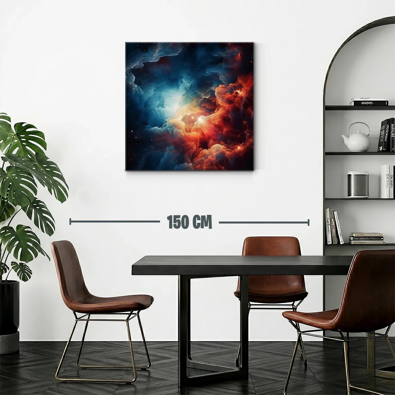 Cuadro abstracto con explosión cósmica en tonos intensos — miniatura 2
