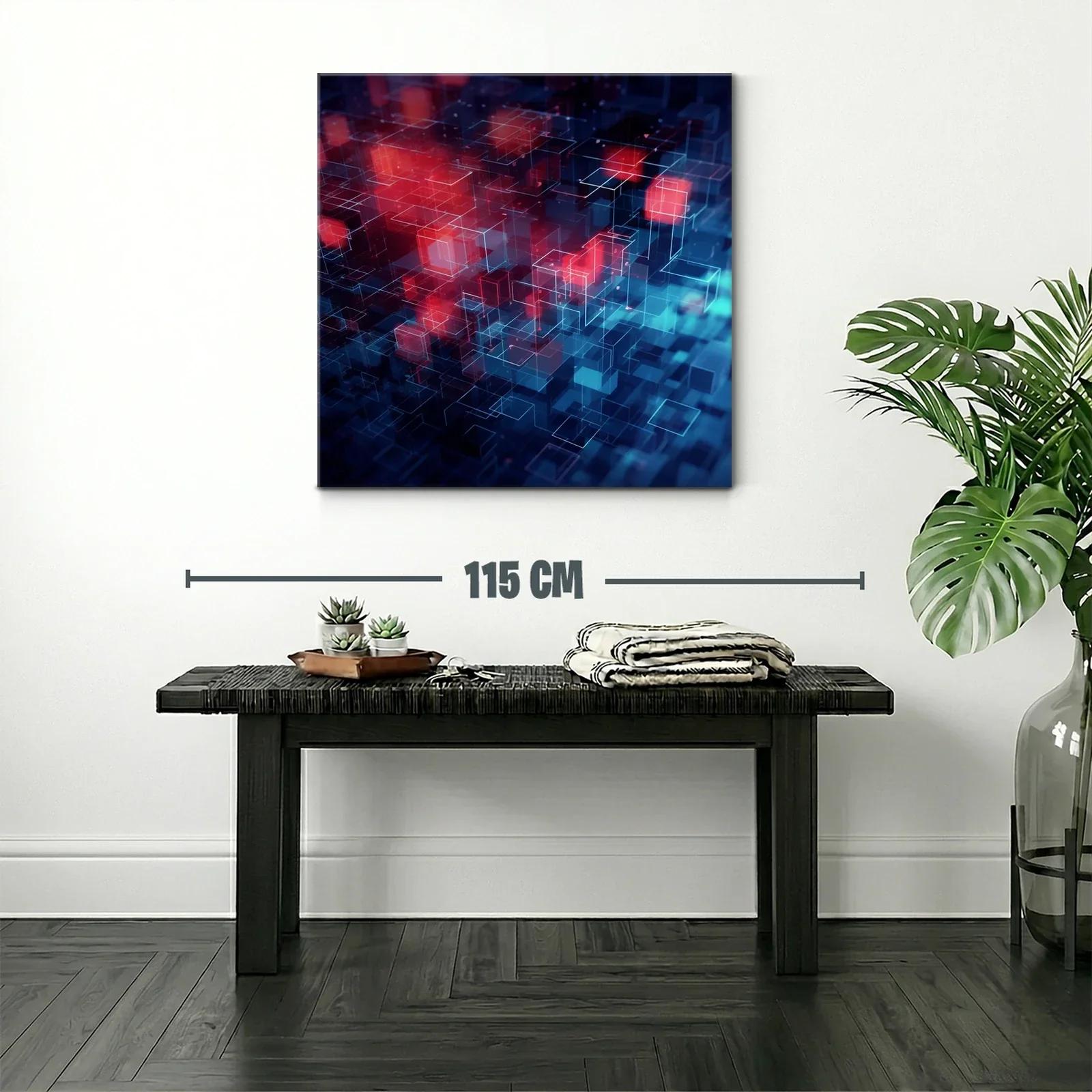 Composición abstracta con cubos brillantes rojos y azules — miniatura 2