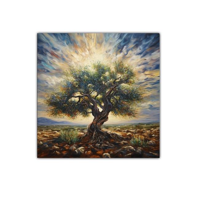 Árbol de vida con luz radiante en paisaje sereno
