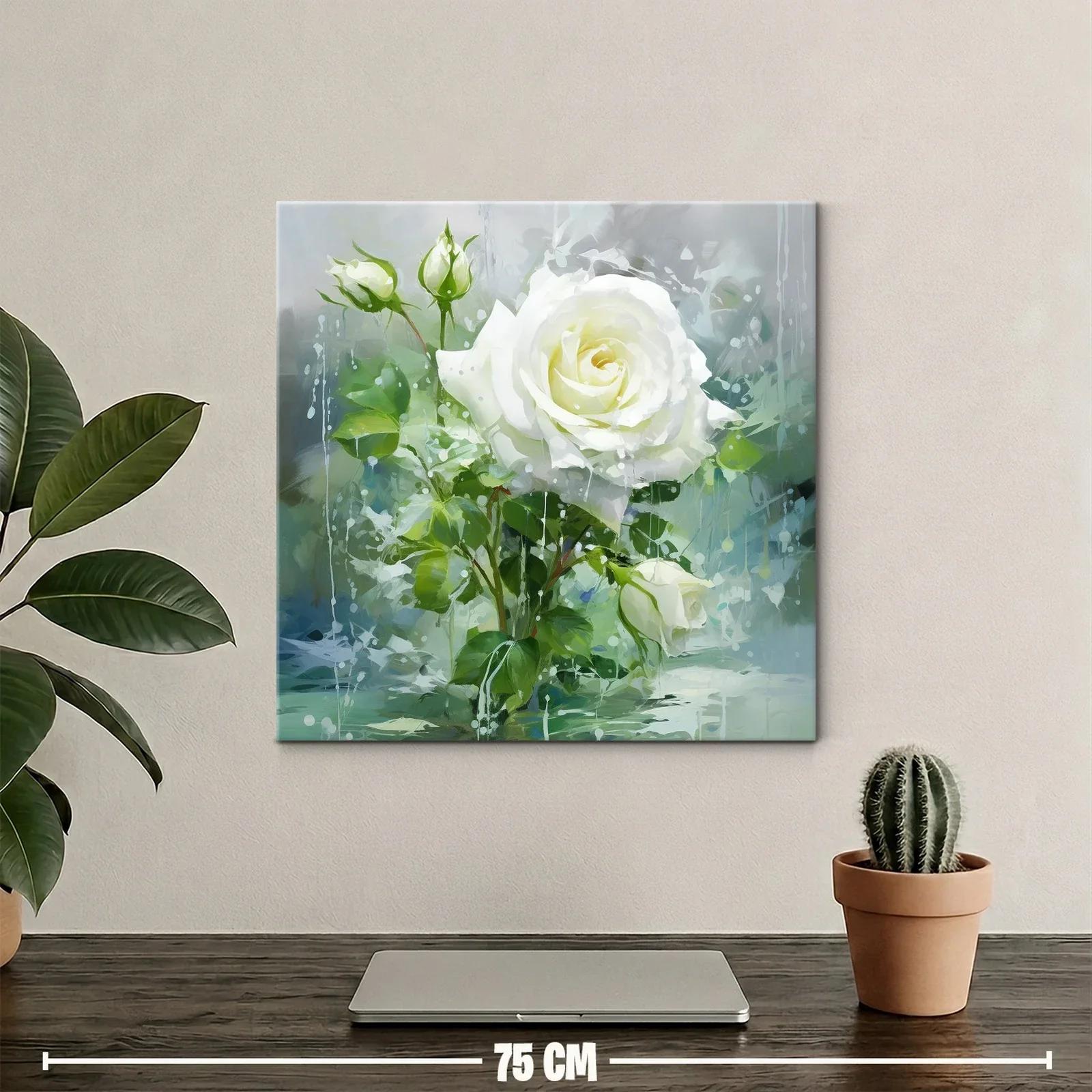 Rosa blanca en delicado encuadre de naturaleza serena — miniatura 2