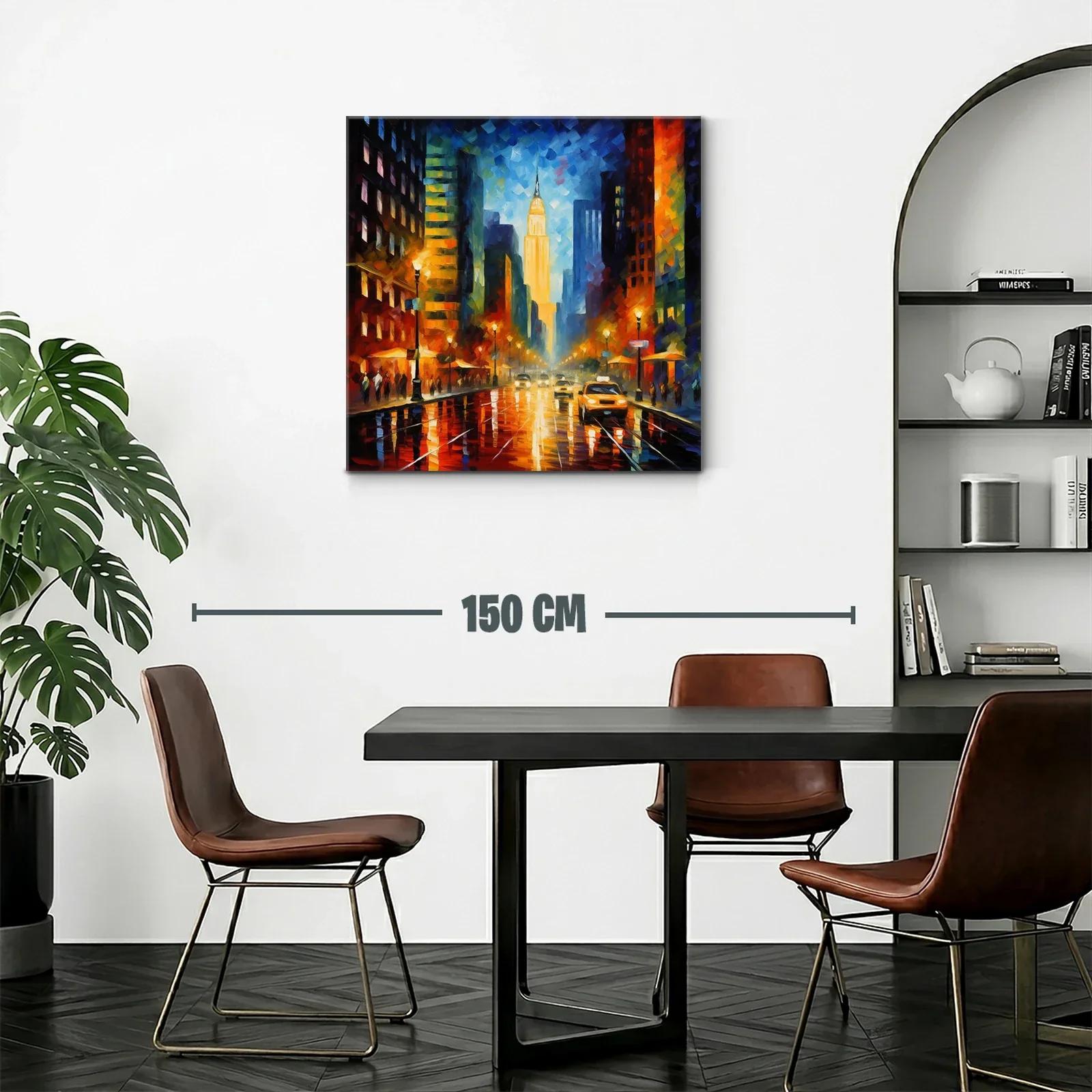 Ciudad nocturna vibrante con luces y reflejos urbanos — miniatura 2