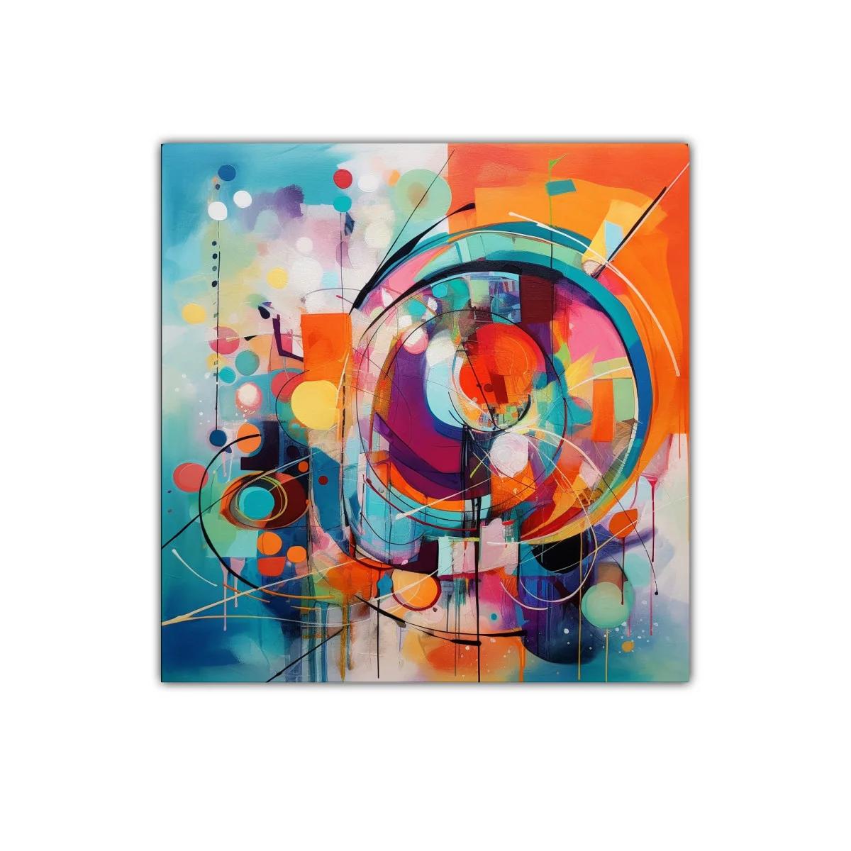Cuadro decorativo abstracto con vibrantes formas geométricas — imagen principal