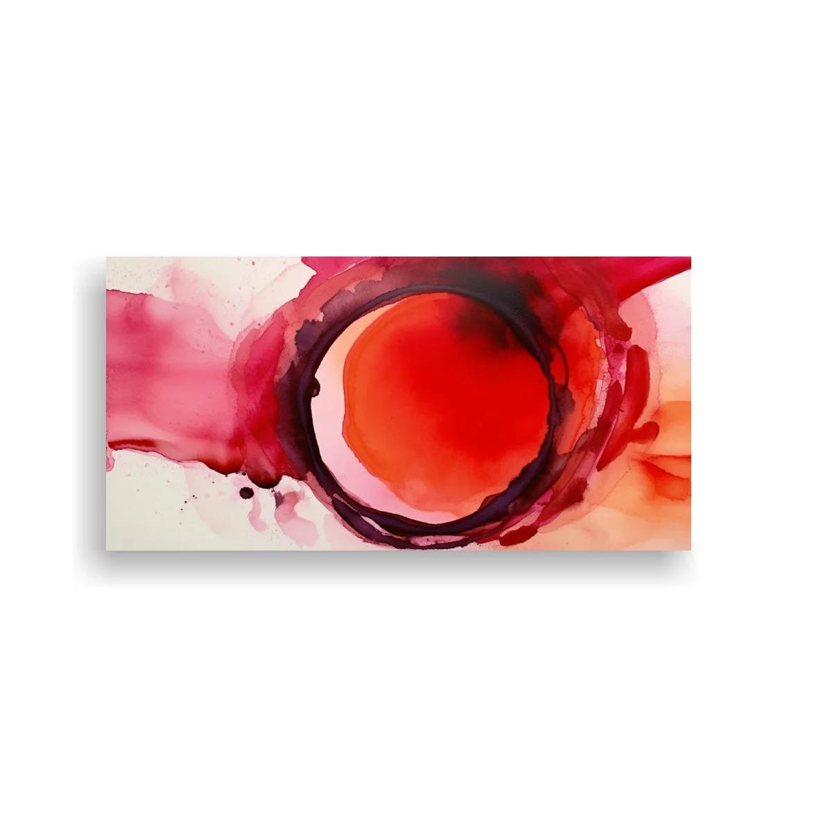 Cuadro sol abstracto con halo circular rojo anaranjado — imagen principal