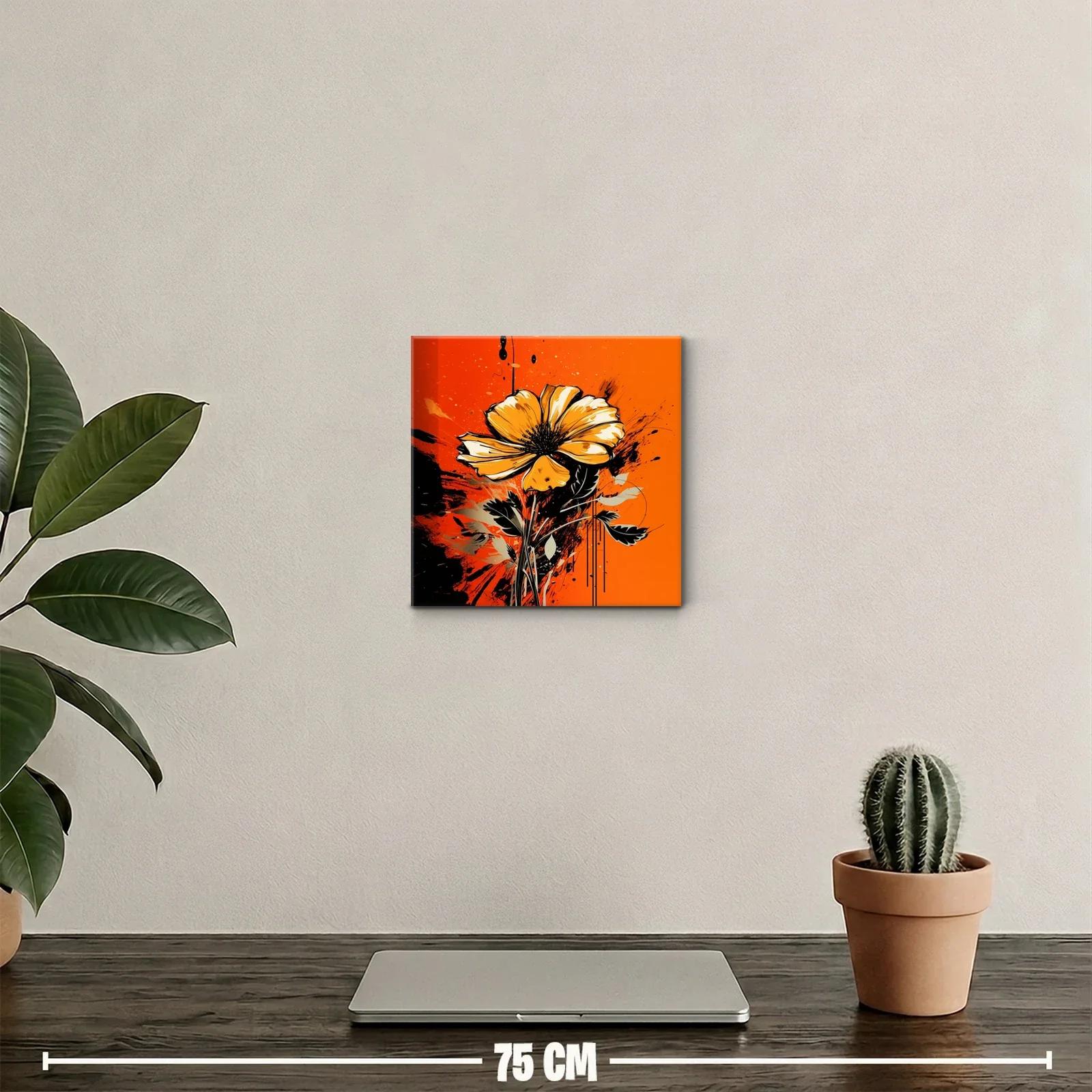 Flor vibrante en tonos naranjas y negros impactantes — miniatura 2