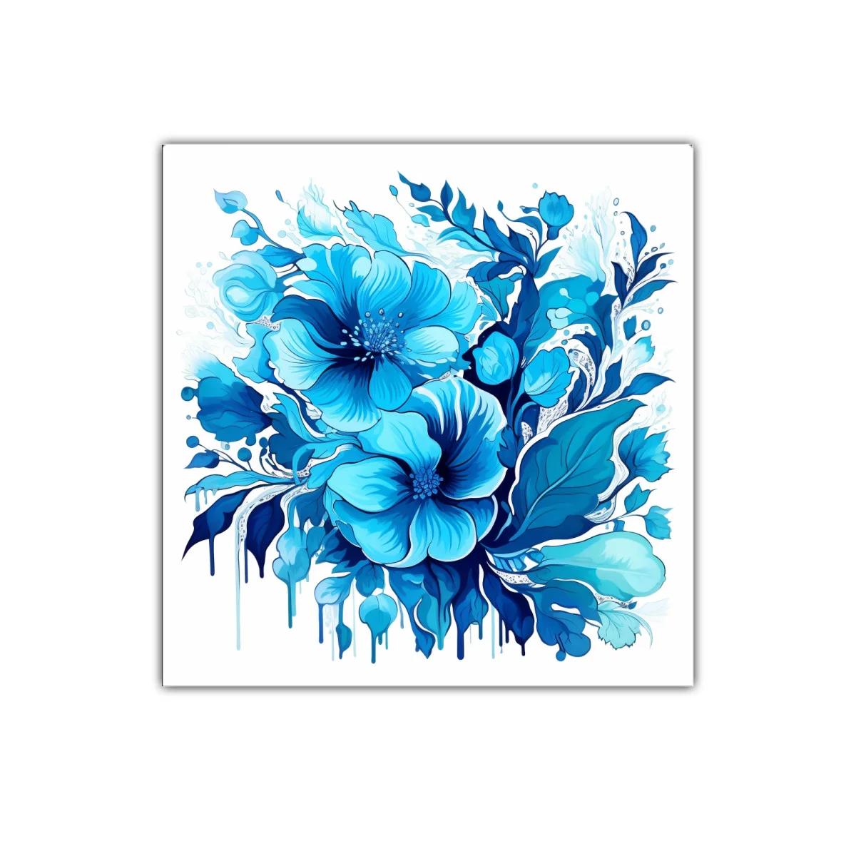 Flores azules en composición vibrante y elegante