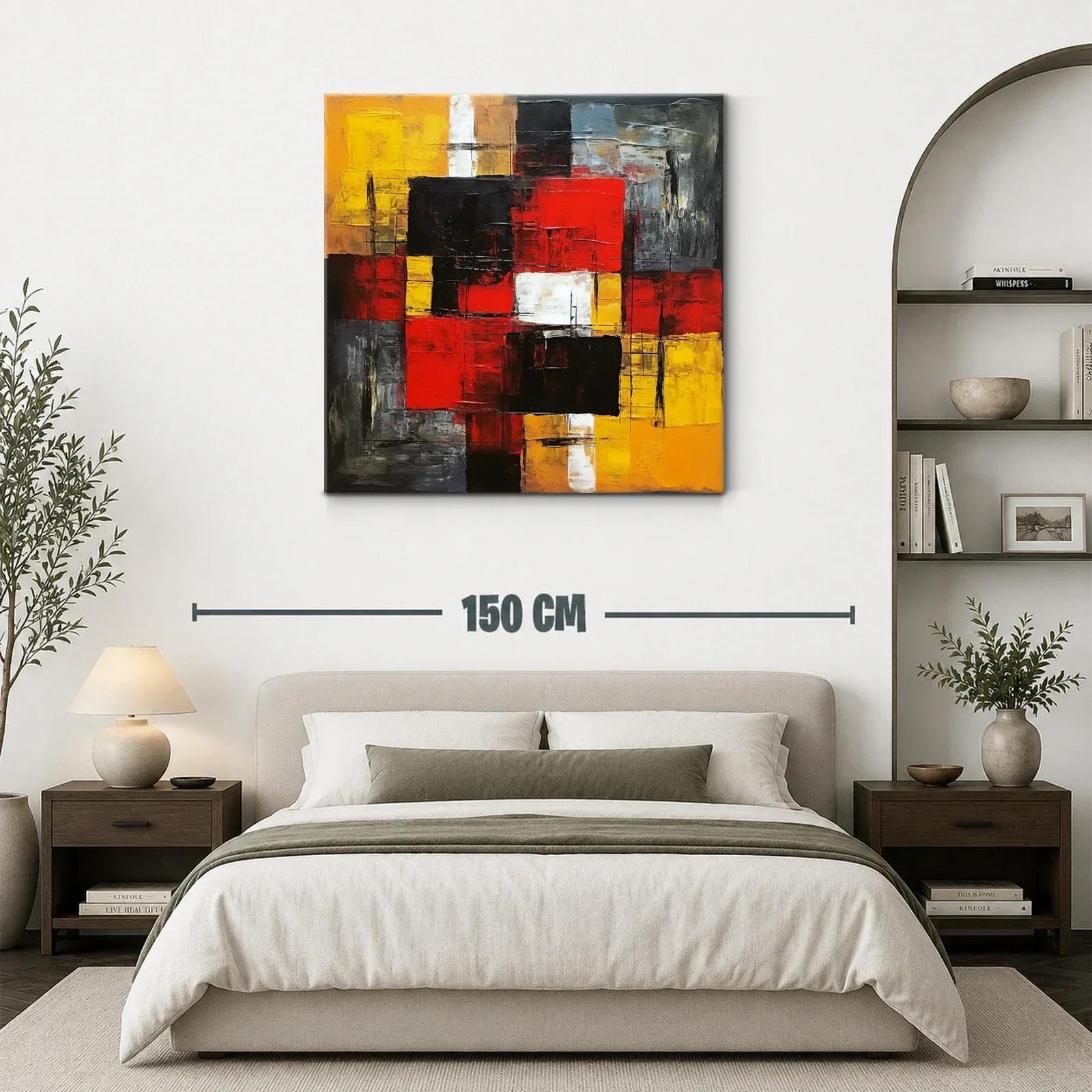Composición abstracta con tonos intensos rojos y amarillos — miniatura 3