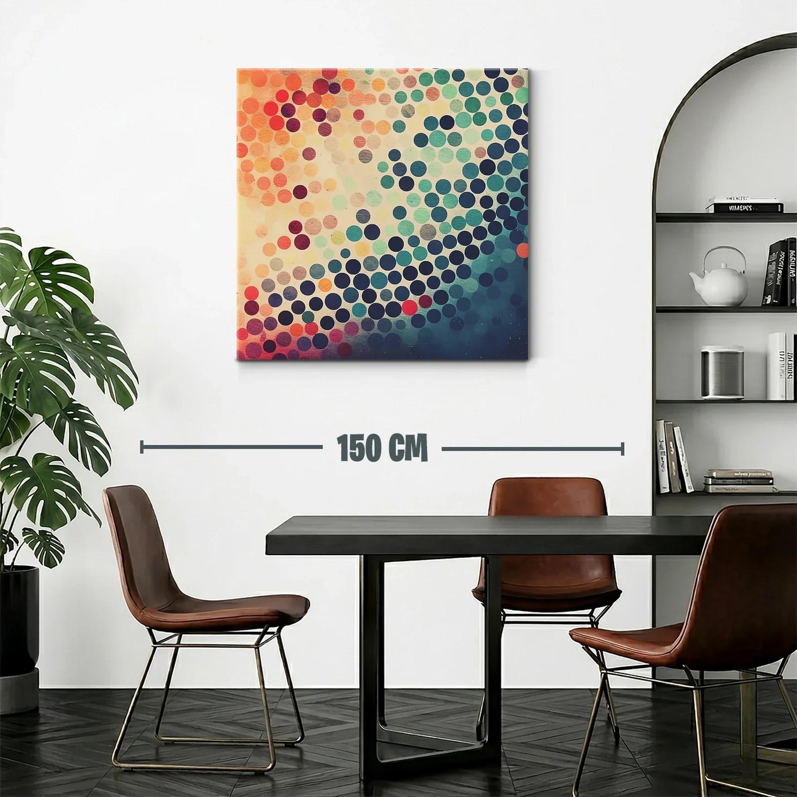 Composición abstracta de círculos en tonos cálidos y fríos — miniatura 2