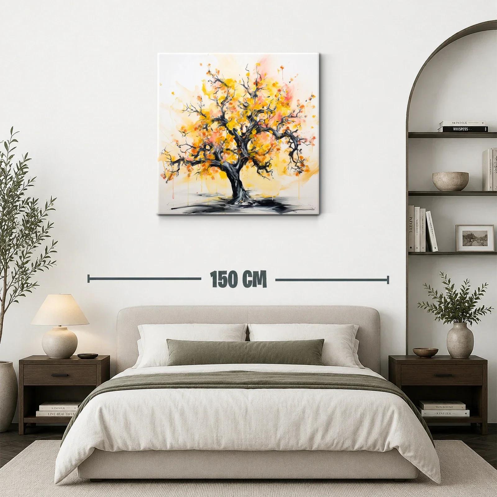 Cuadro de árbol otoñal con tonos cálidos y vibrantes — miniatura 3