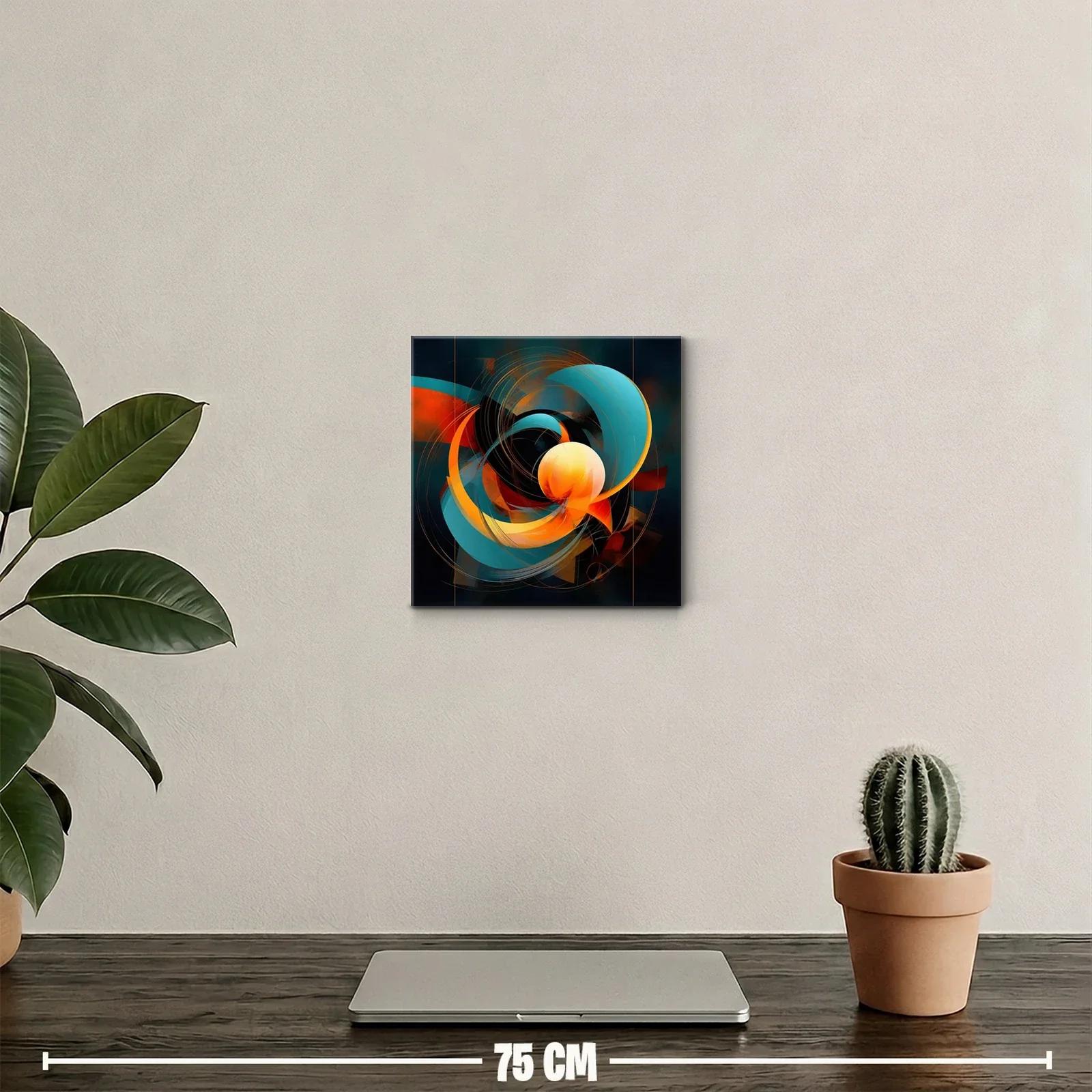 Cuadro abstracto con formas dinámicas y colores vibrantes — miniatura 2