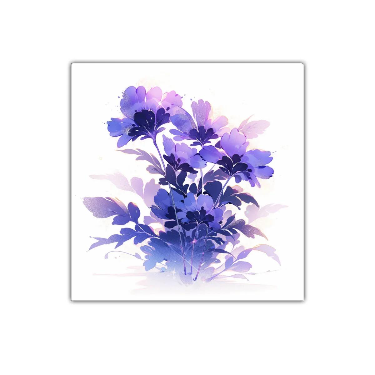 Cuadro decorativo ramo floral en tonos violeta y azul — imagen principal