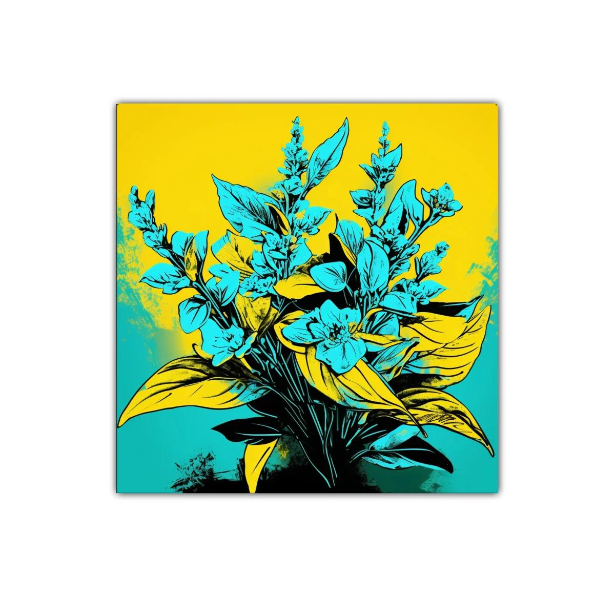 Cuadro decorativo con ramo floral en tonos vibrantes
