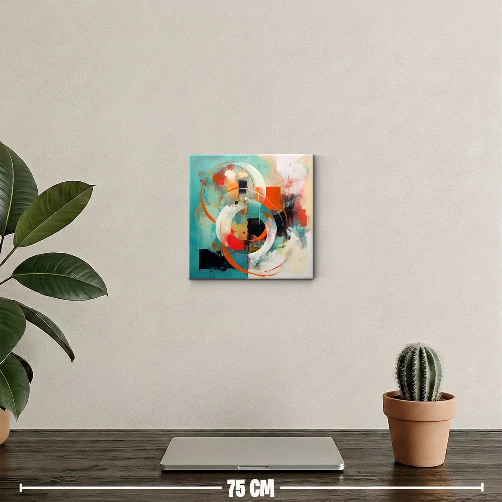 Composición abstracta con vibrantes círculos y tonos cálidos — miniatura 2