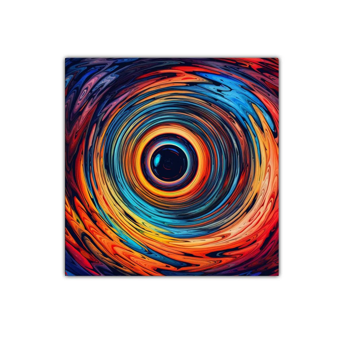 Cuadro Abstracto de Círculos Vibrantes y Movimiento Dinámico