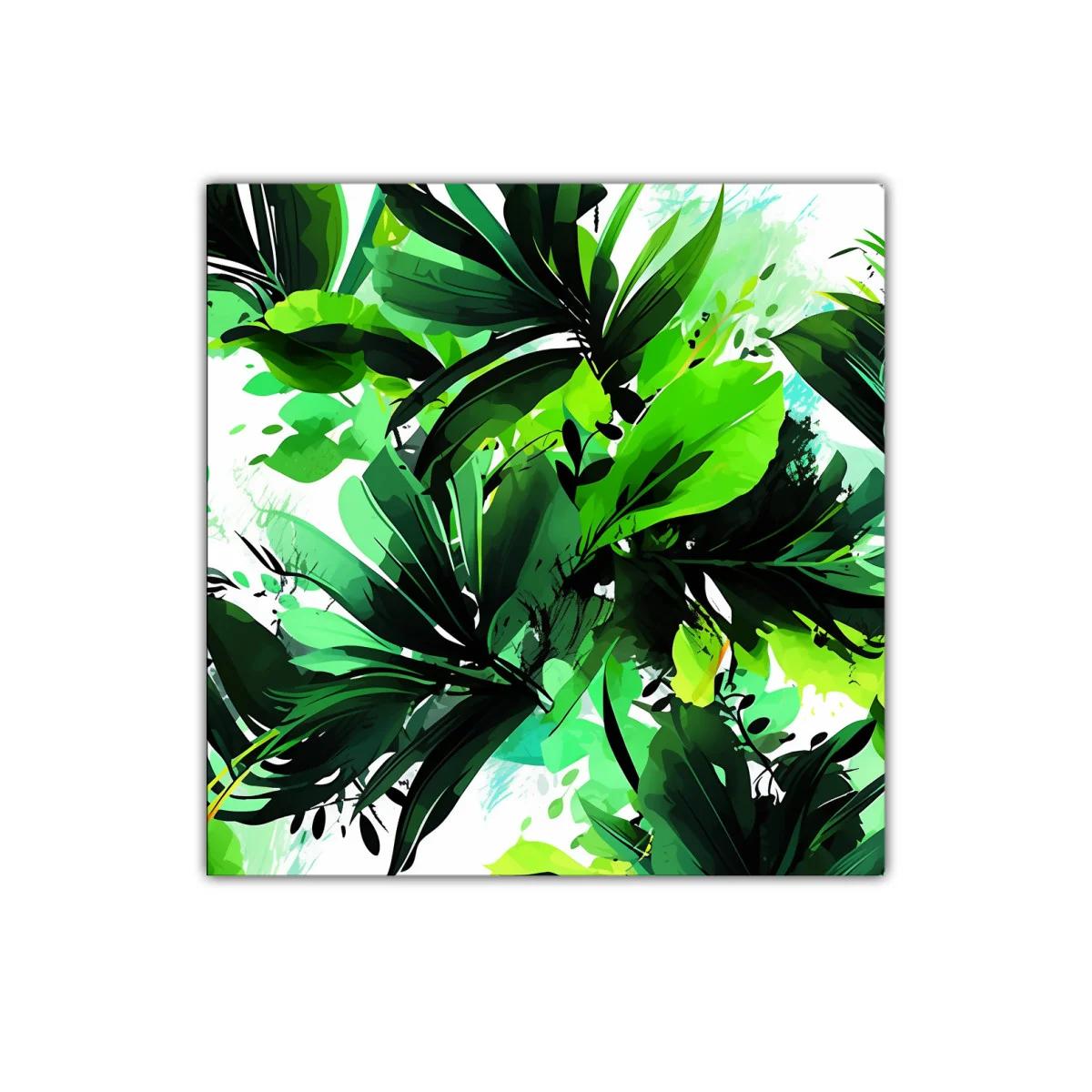 Explosión de hojas verdes con energía vibrante para decorar — imagen principal