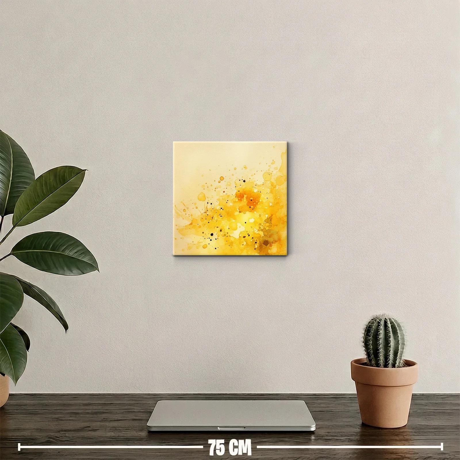 Cuadro abstracto en tonos cálidos y dorados — miniatura 2