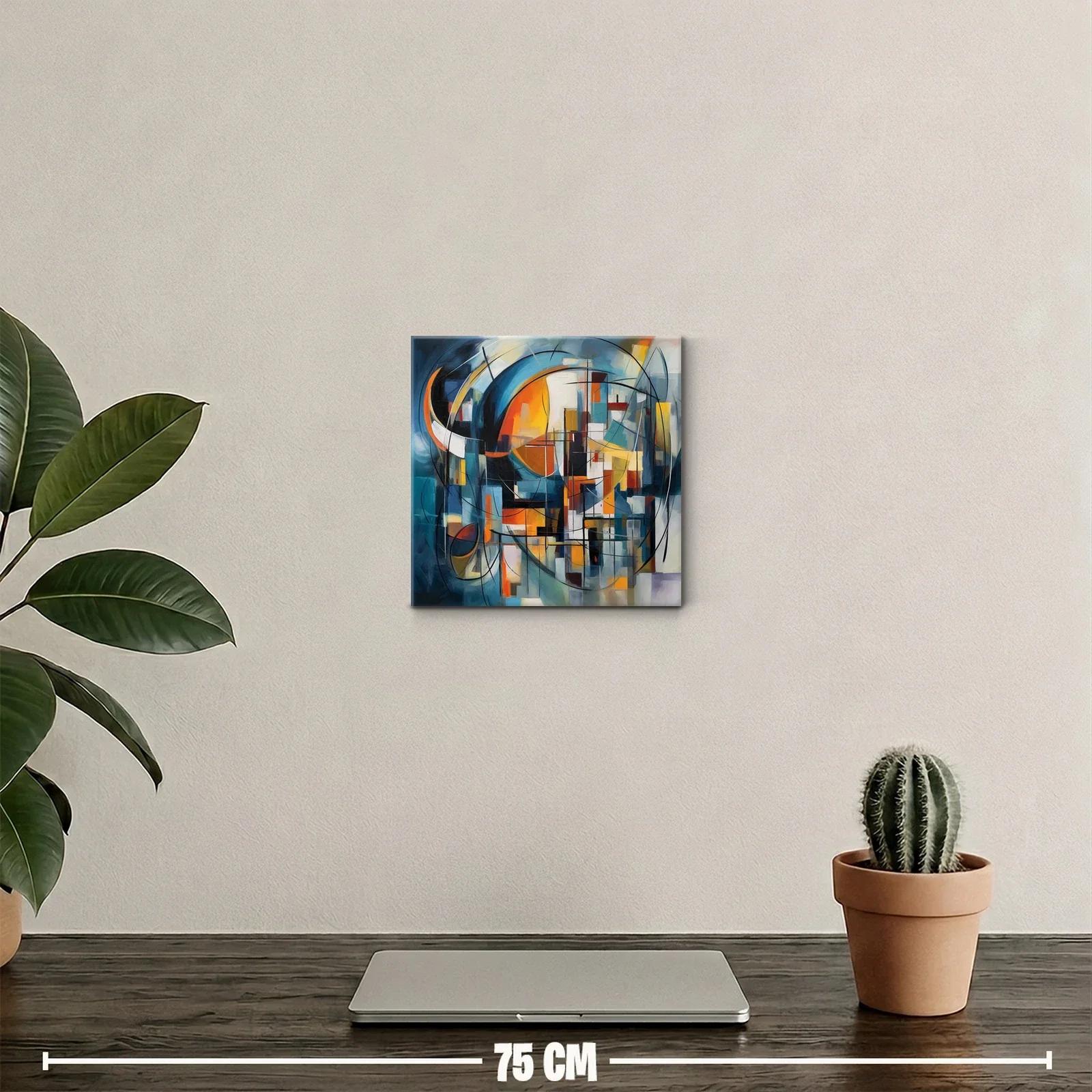 Composición abstracta con vibrantes tonos cálidos y fríos — miniatura 2