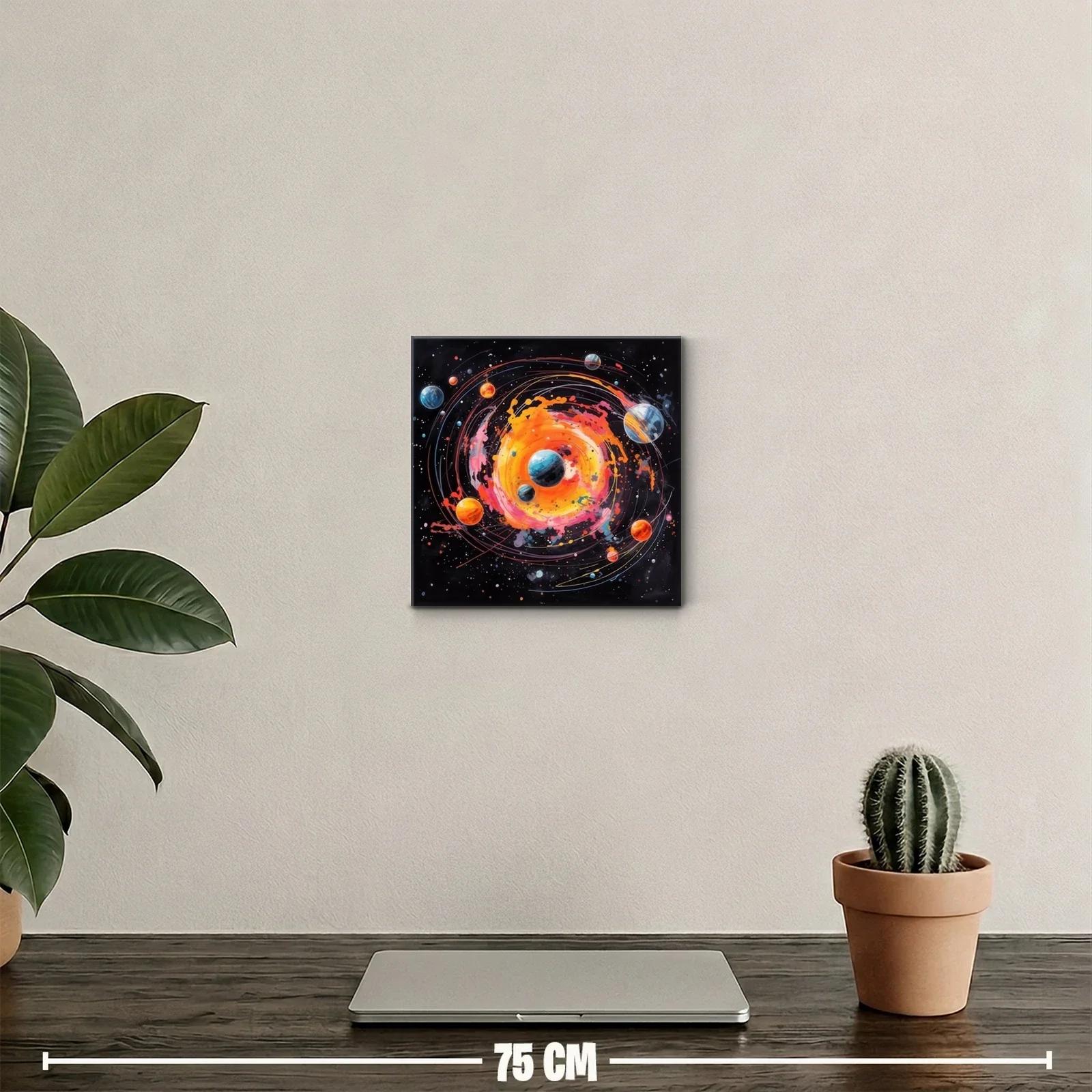 Explosión cósmica con planetas en órbitas vibrantes — miniatura 2