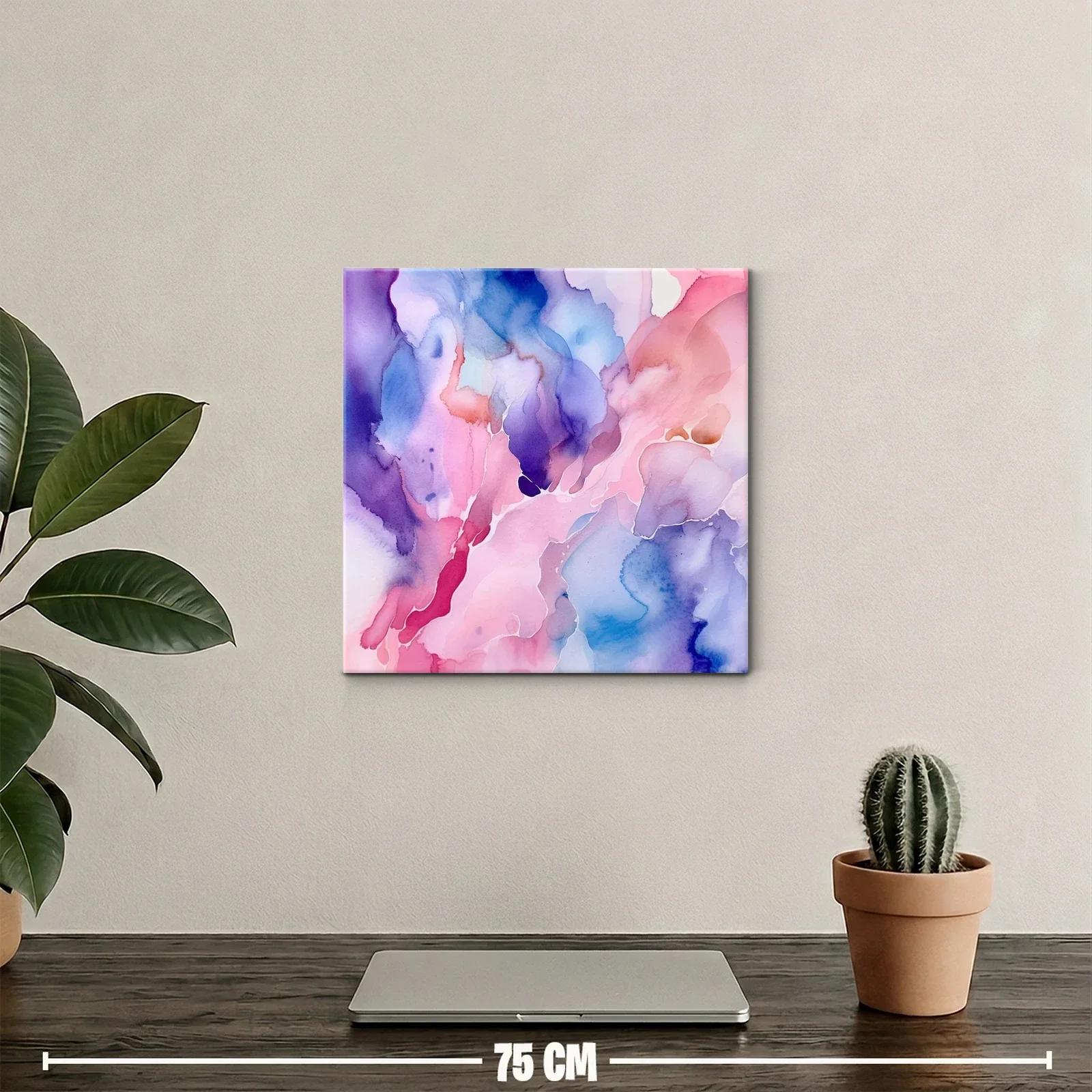 Cuadro abstracto con tonos suaves y vibrantes — miniatura 2
