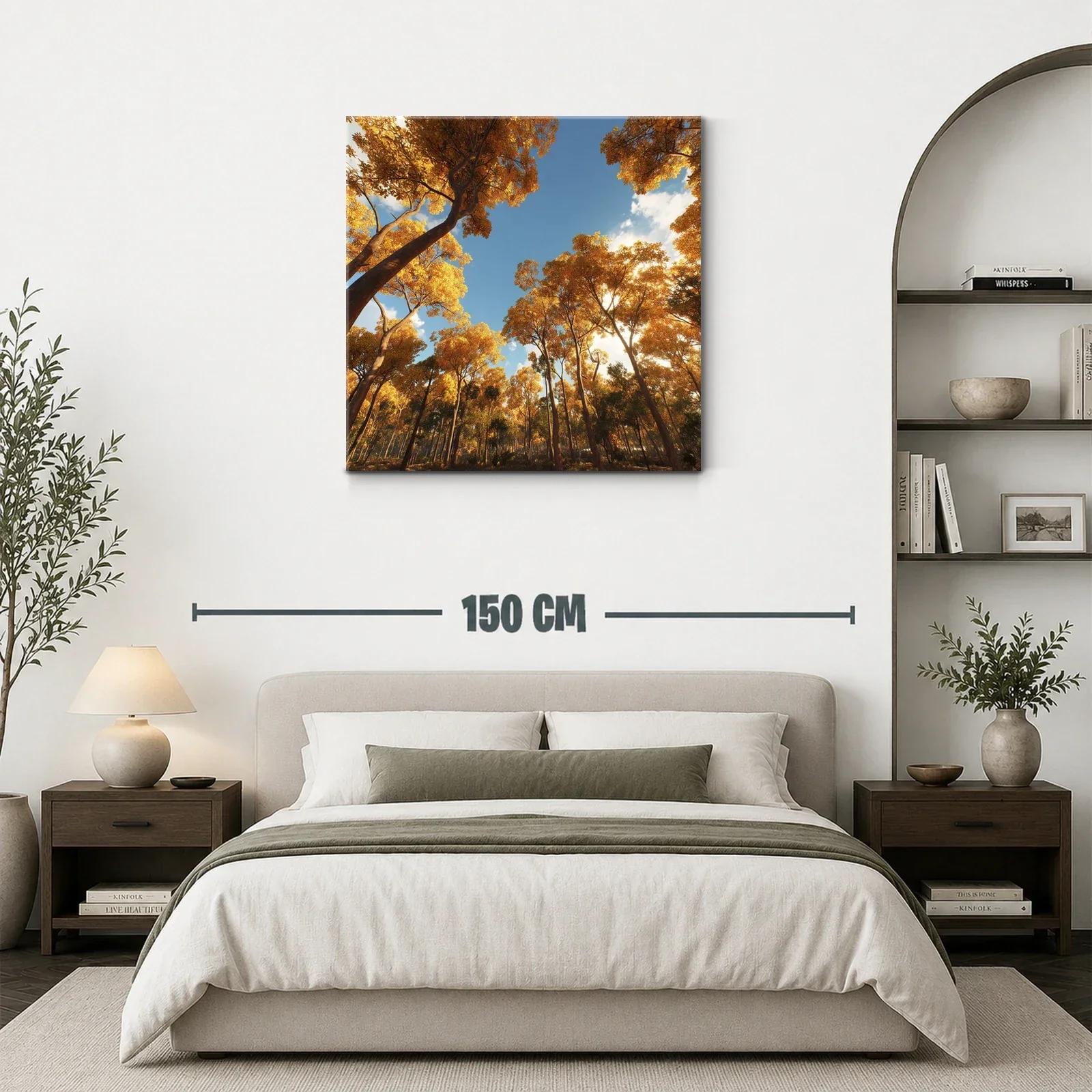 Bosque otoñal con luz cálida y cielo despejado — miniatura 3