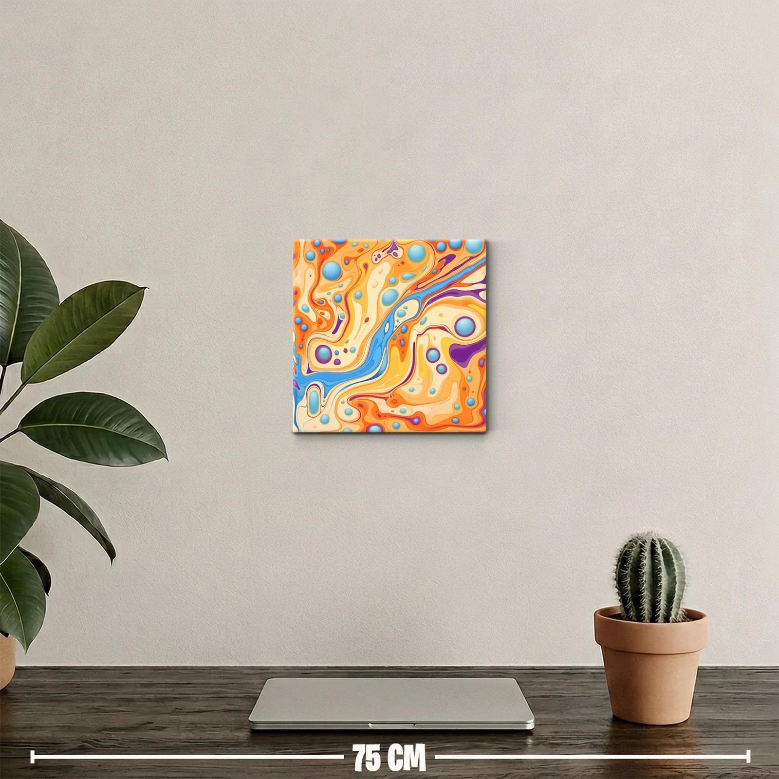 Cuadro abstracto con formas ondulantes y color vibrante — miniatura 2