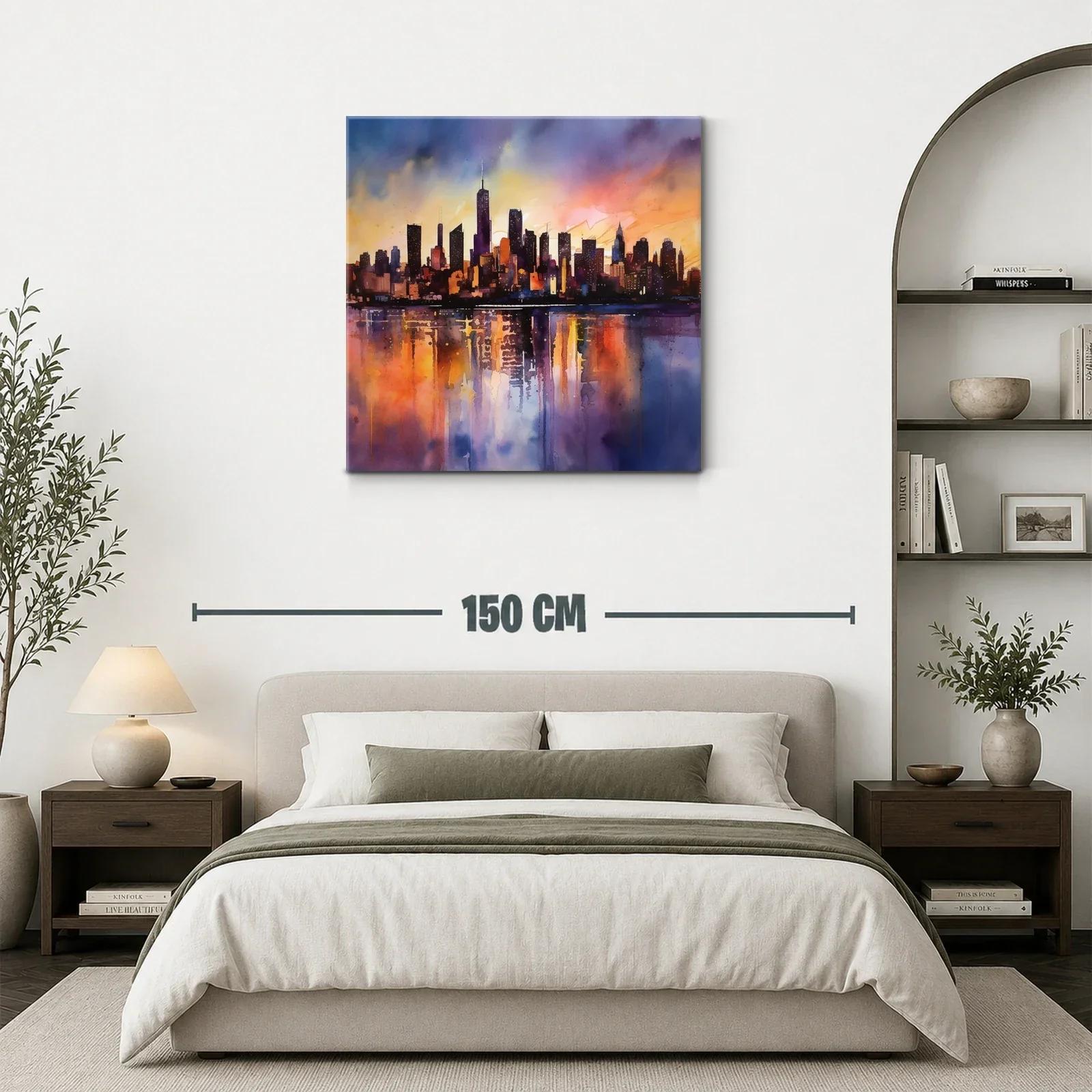 Atardecer urbano con reflejos vibrantes en la ciudad — miniatura 3