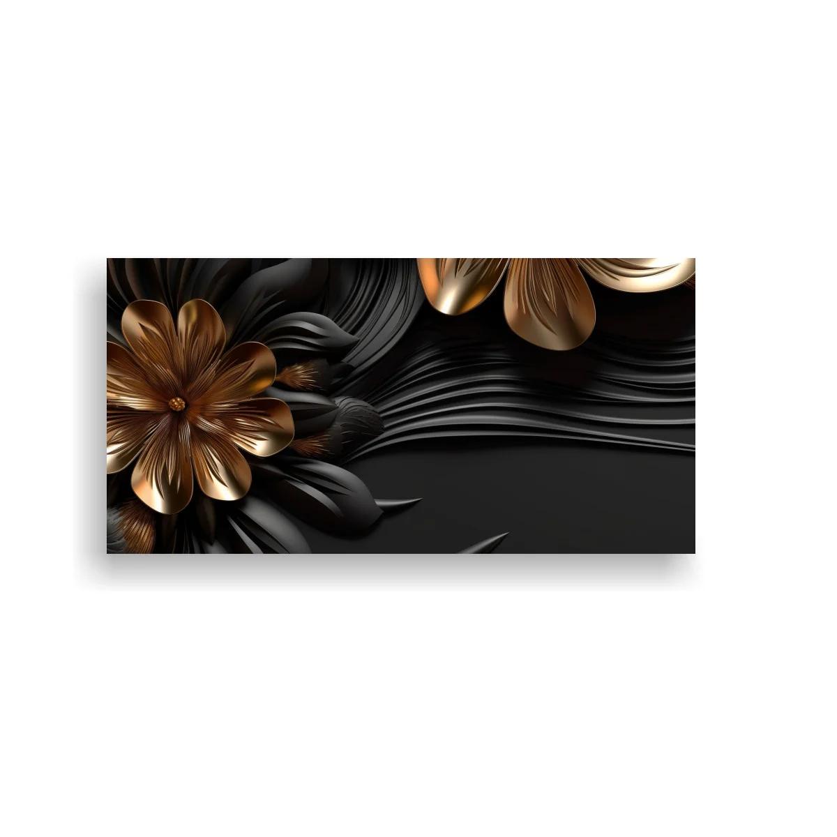Cuadro flores metálicas con relieve ondulado — imagen principal