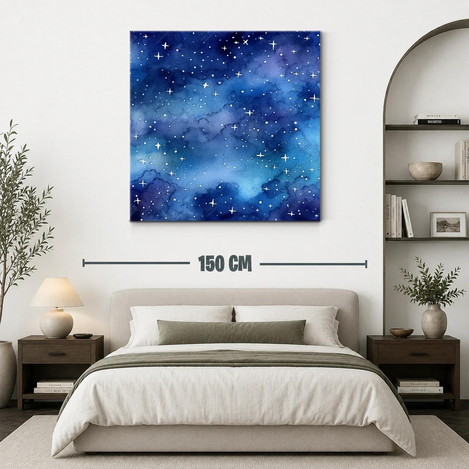 Cuadro con un cielo estrellado en tonos azul profundo — miniatura 3